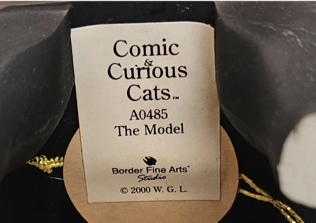 Vintage Curious Cats "The Model" Figure Ornament Linda Jane Smith Border Fine Arts 15cm