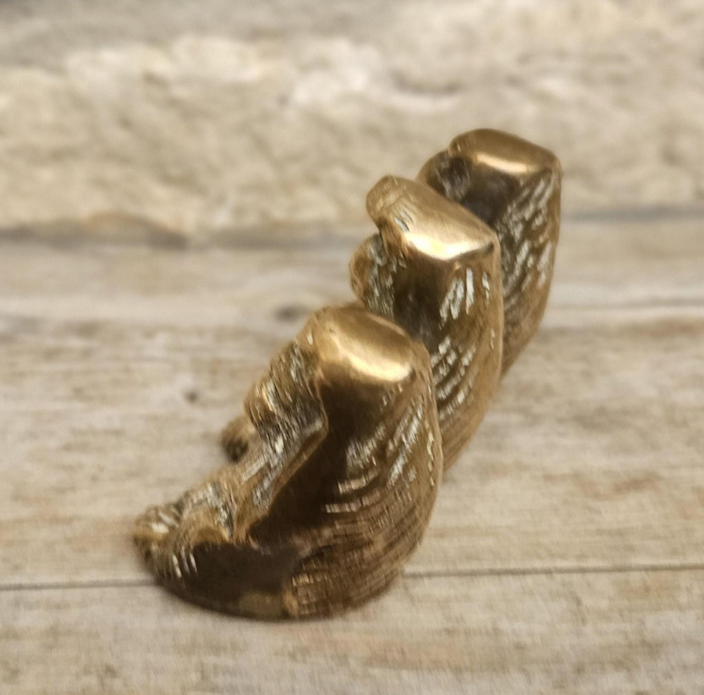 Vintage Brass Three wise Monkeys Figure Hear, See and Speak no Evil