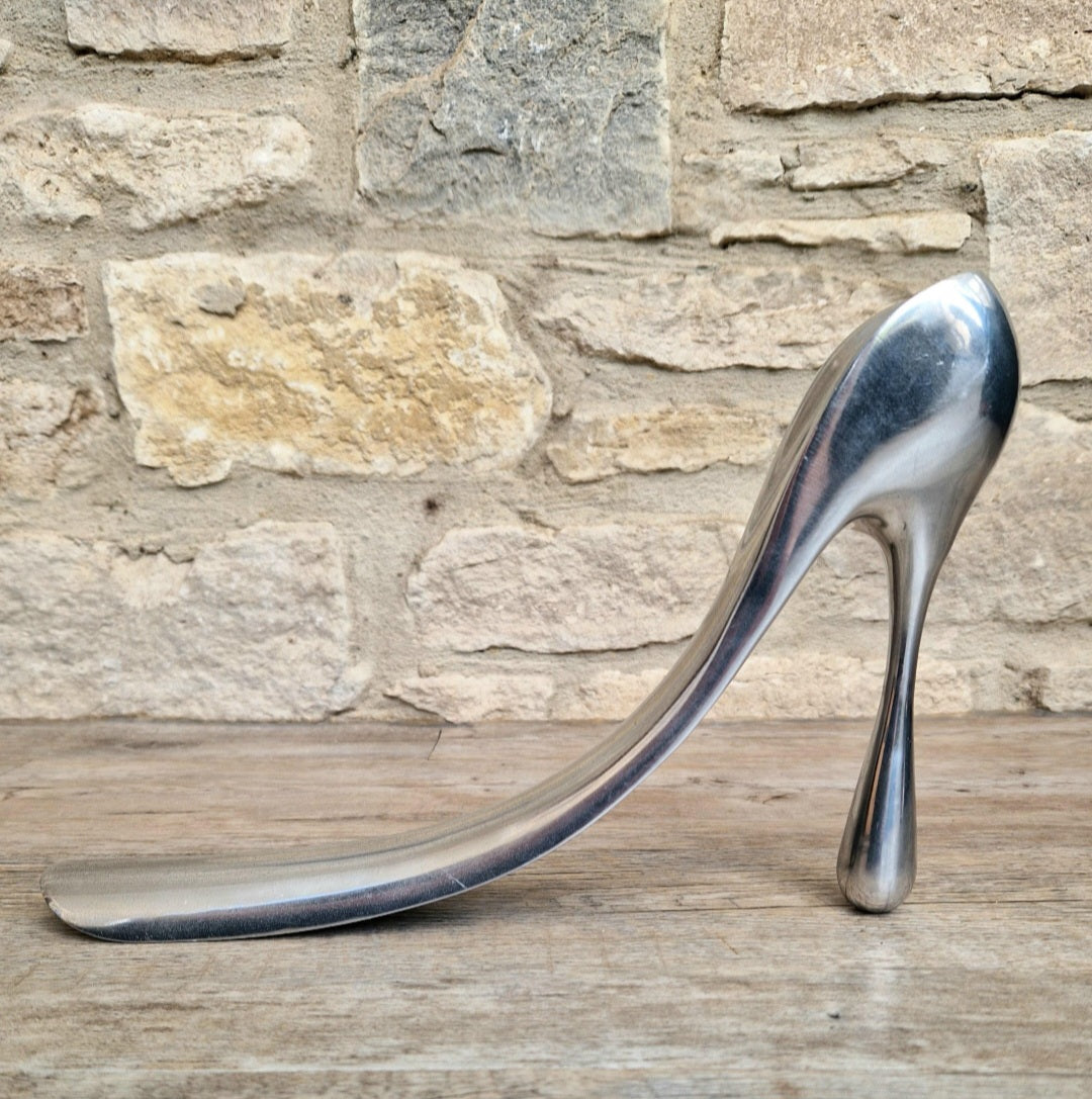 Manolo Blahnik Cast Aluminium Shoe Horn for Habitat, Manolo Blahnik Collectible Vintage Shoehorn,Designer Fashion Decor