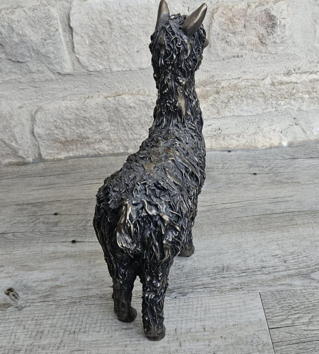 Alpaca Sculpture Ornament Figure Veronica Ballan Cold Cast Resin 10" Frith England