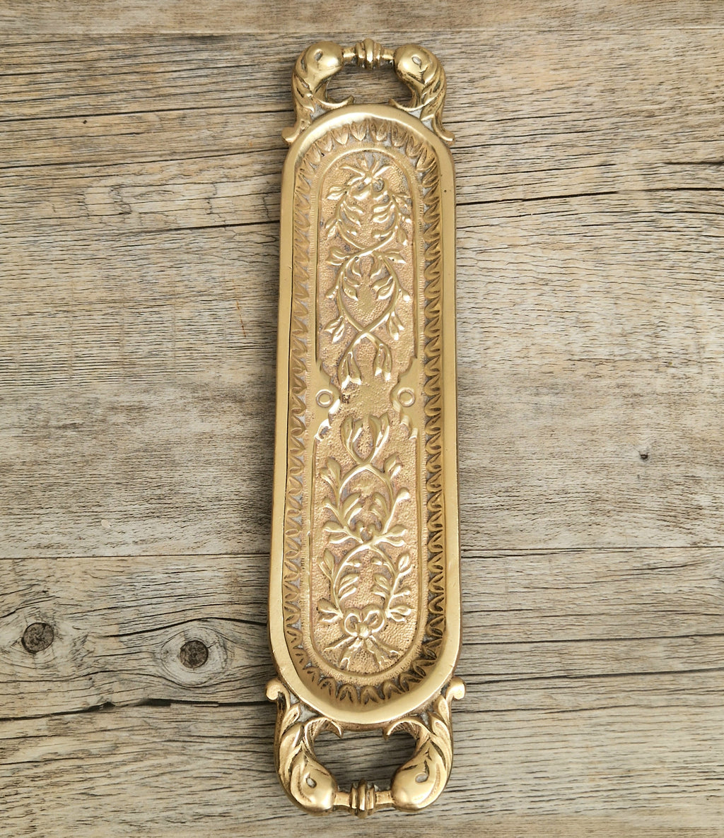 Antique French Cast Brass Pen Tray DL Déposé Ornate Rococo Desk Organizer Tidy 1890