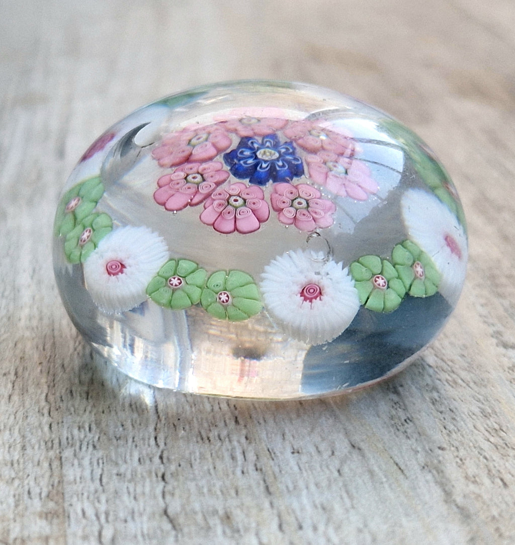 Antique Clichy Miniature Spaced Millefiori Glass Paperweight – c.1850 – 4.6cm Bruised