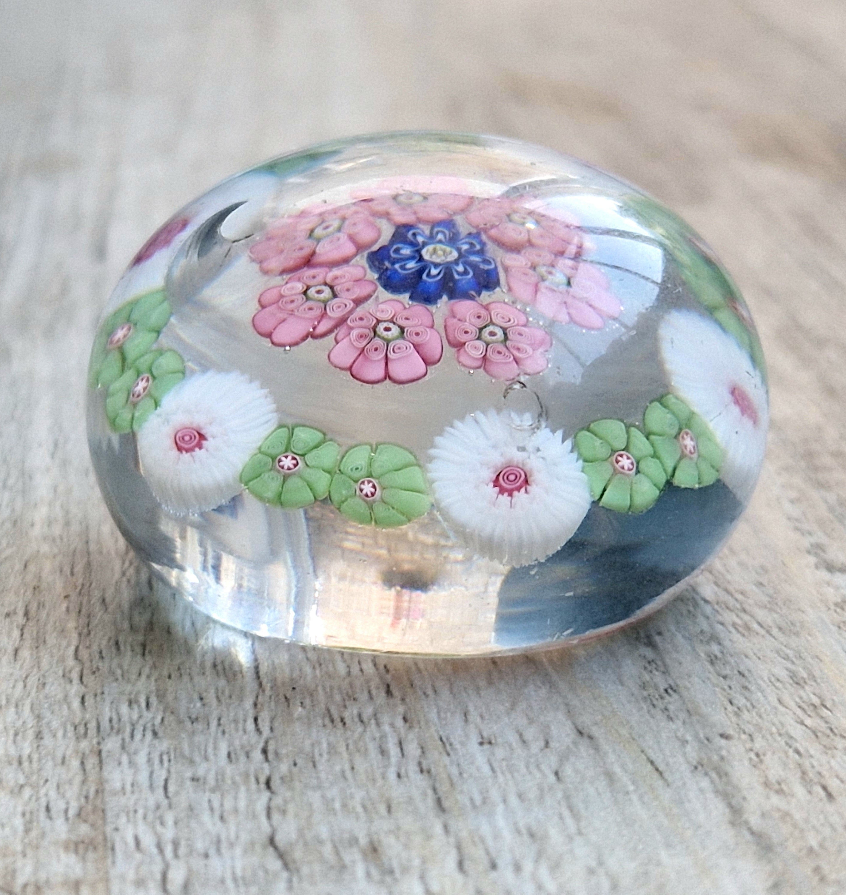 Antique Clichy Miniature Spaced Millefiori Glass Paperweight – c.1850 – 4.6cm Bruised