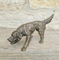 Antique 19th C. Cast Bronze Sculpture Of A Hunting Irish Setter Dog 22cm VGC