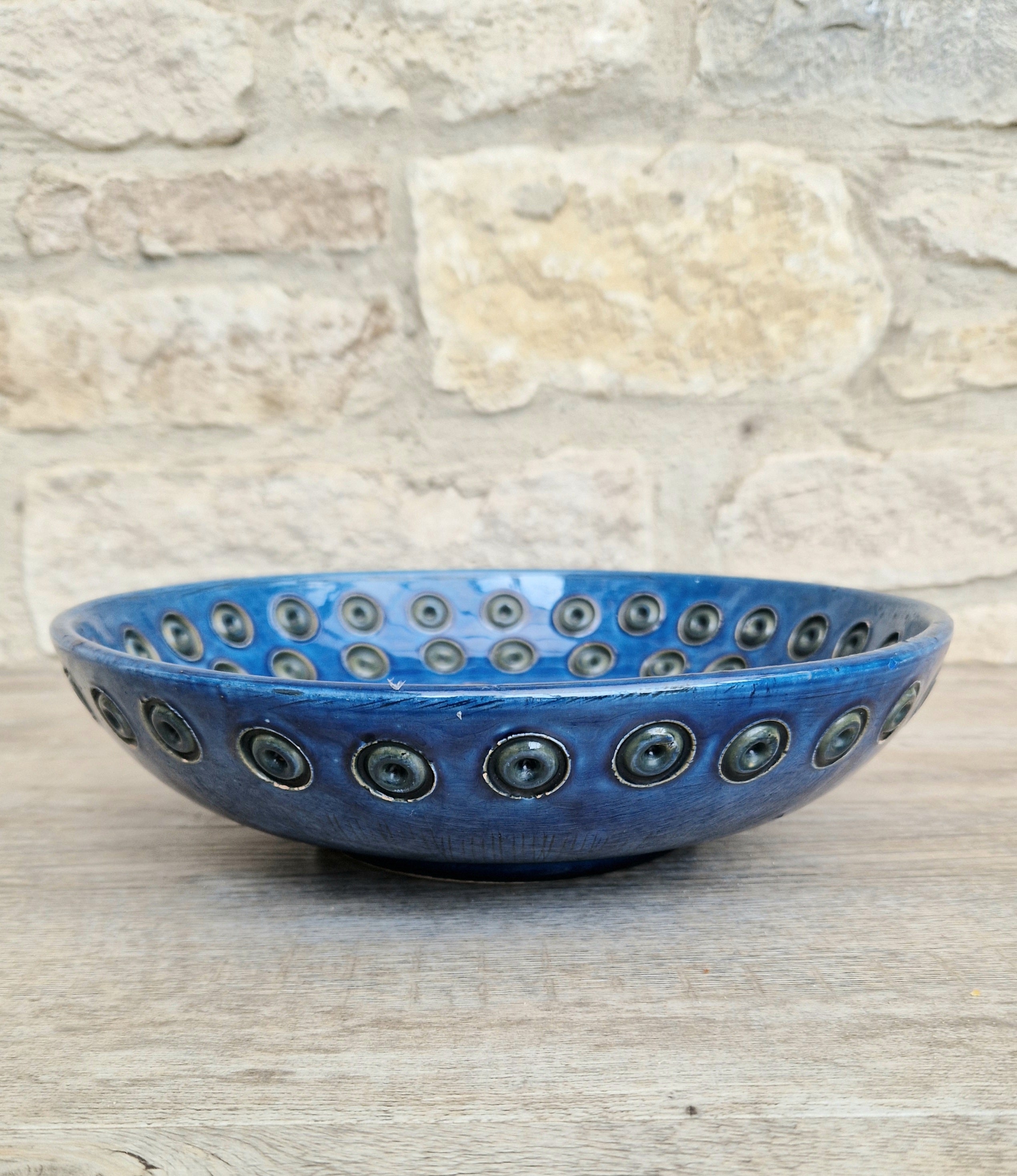 Bitossi for Rosenthal Netter: Mid-Century Blue Ceramic Bowl by Aldo Londi
