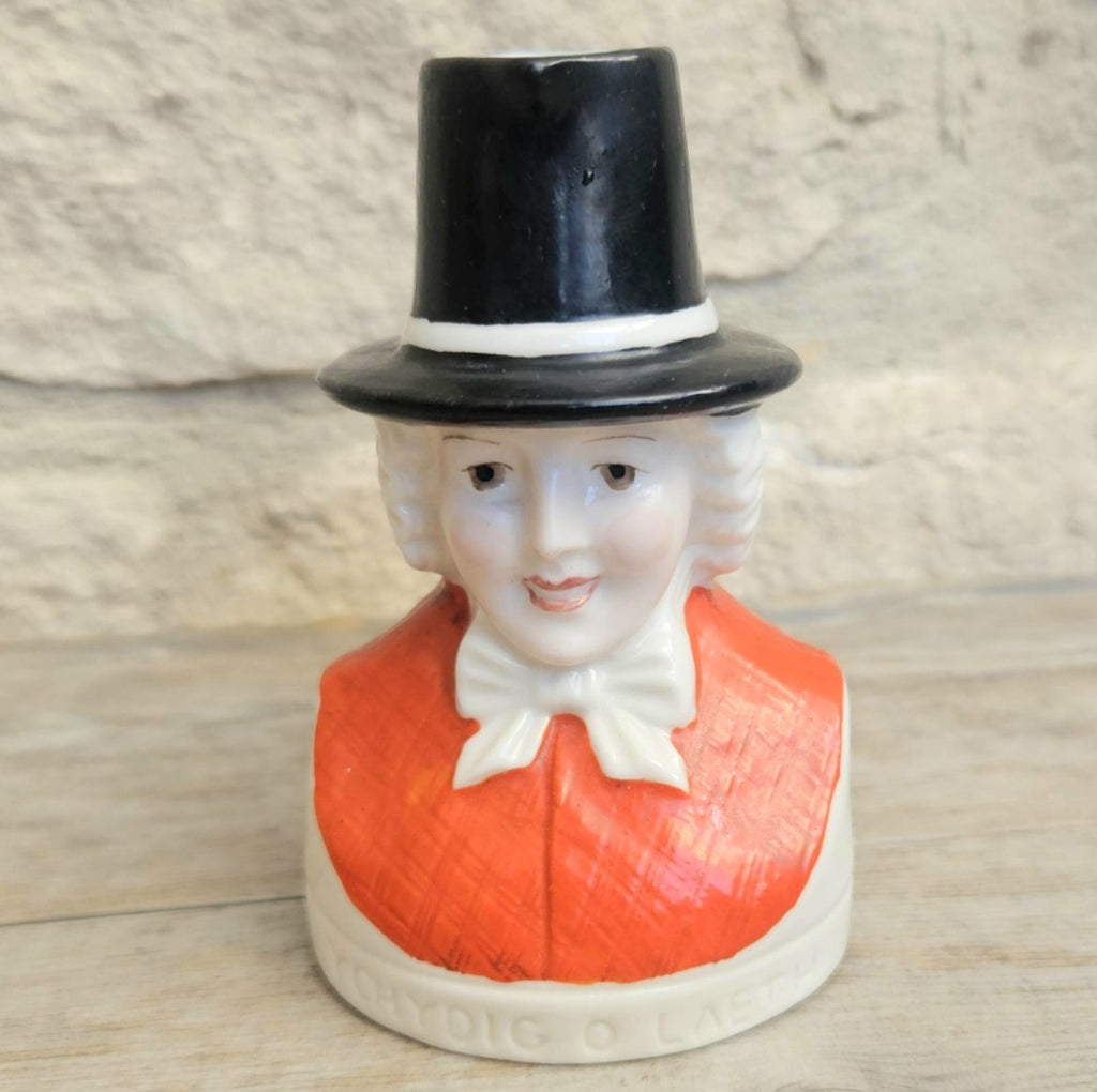 Antique Milk Jug Welsh Lady Head Ceramic WH Goss Ychydig O Laeth Edwardian 10cm