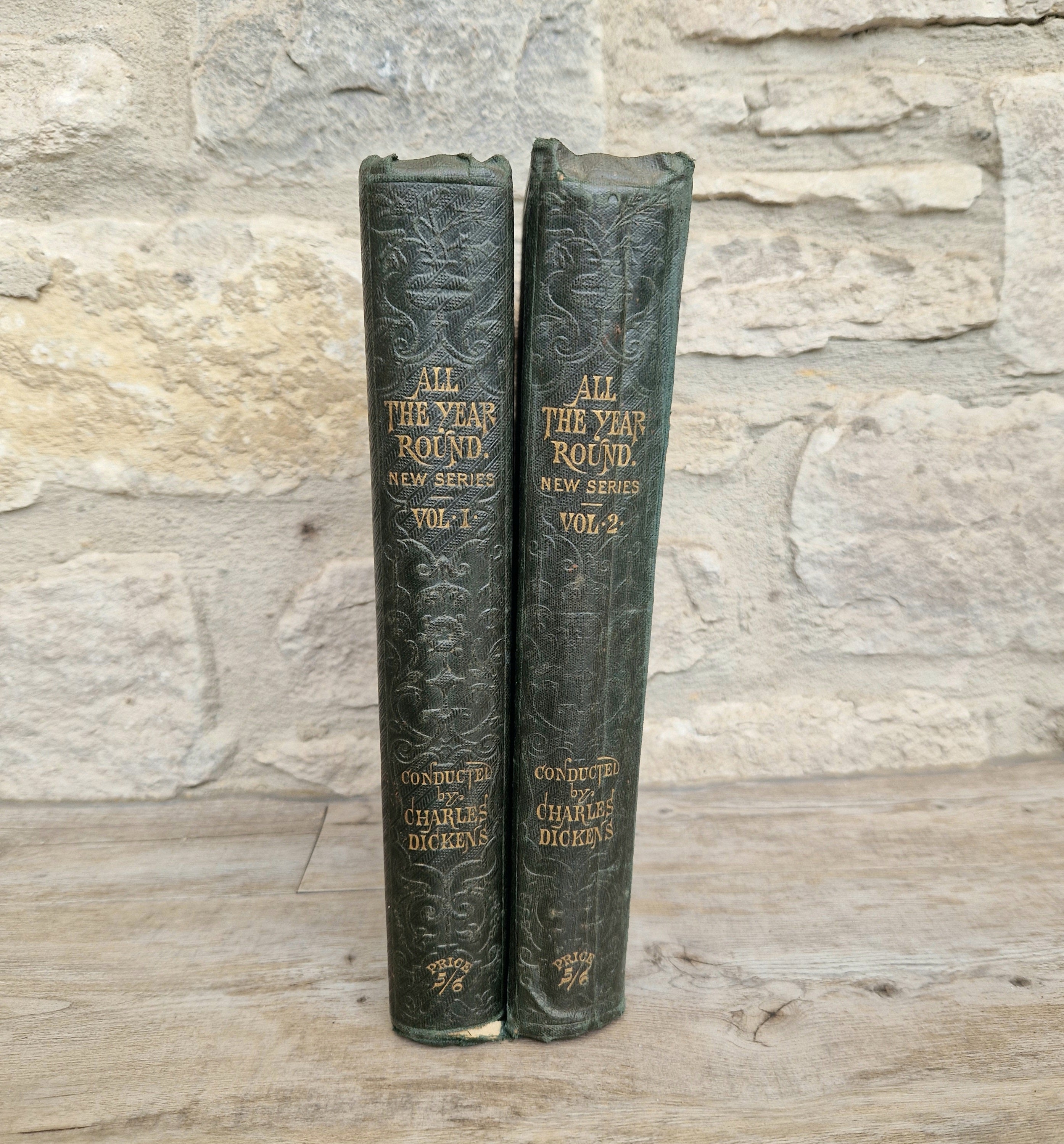 Conducted by Charles Dickens  "All the Year Round," New Series Volumes 1 & 2 1st Editions 1869