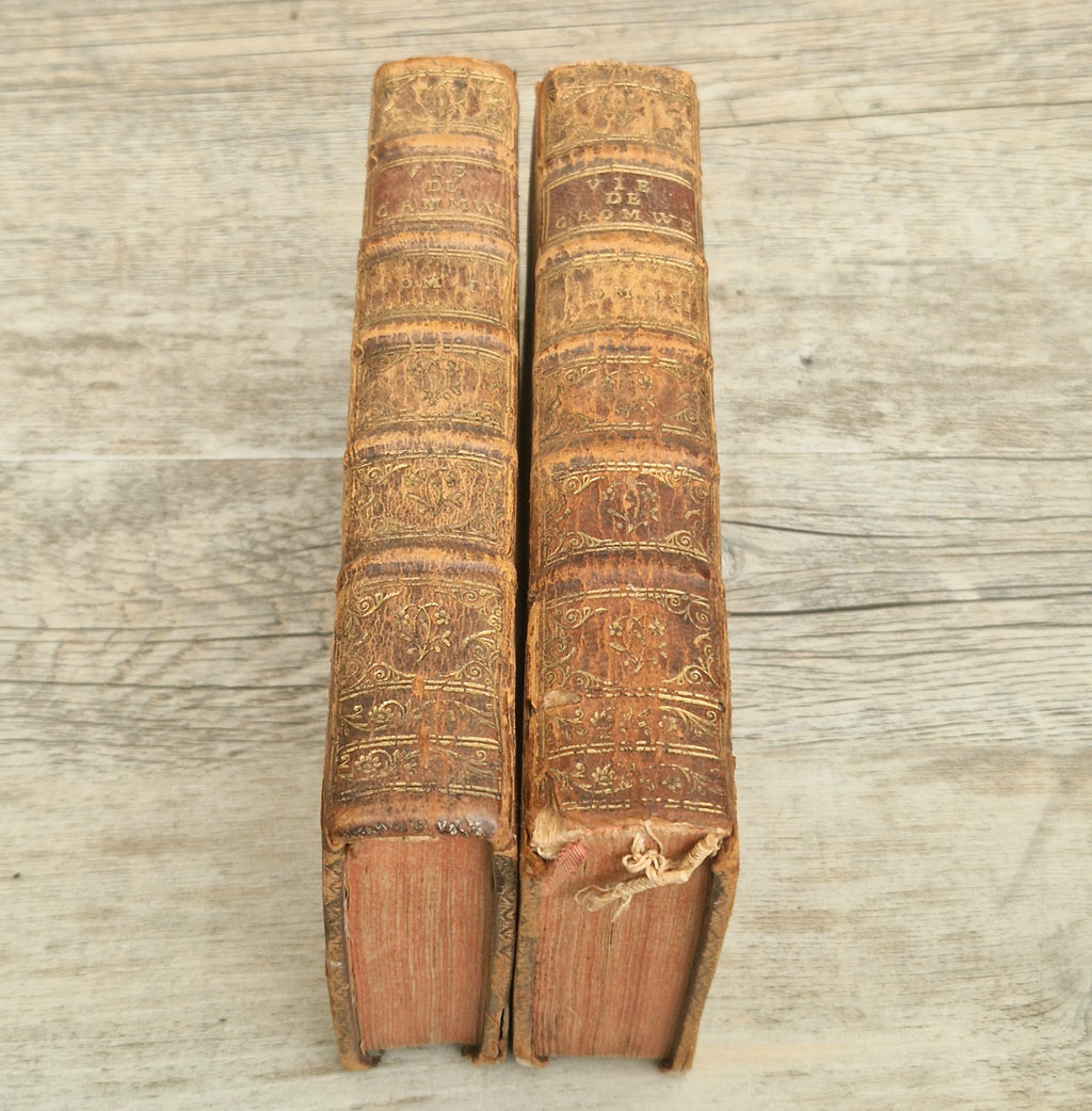 La Vie D'Oliver Cromwell 1746 Gregoire Leti Very Rare 2 Volume Antiquarian Book French