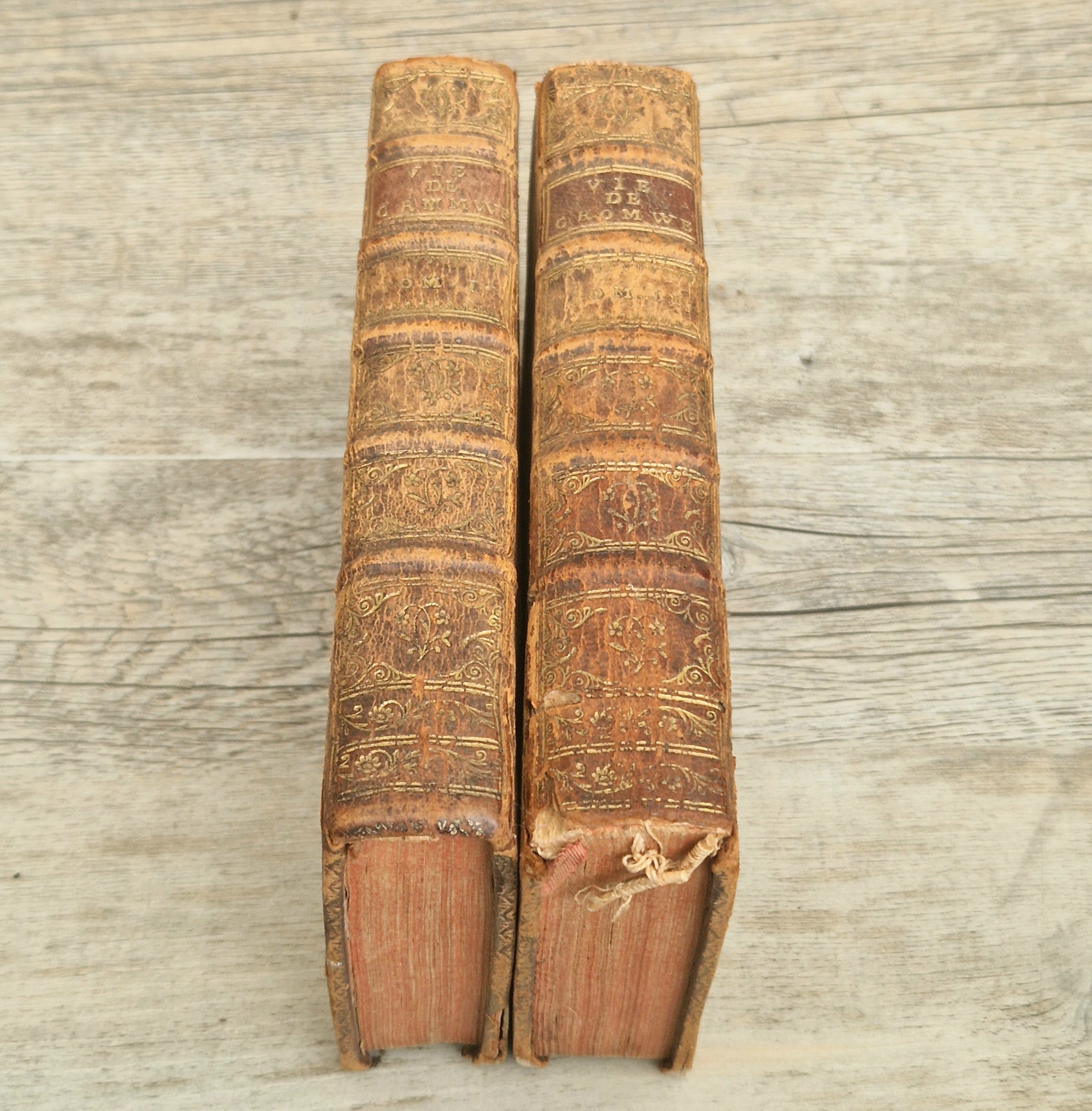 La Vie D'Oliver Cromwell 1746 Gregoire Leti Very Rare 2 Volume Antiquarian Book French