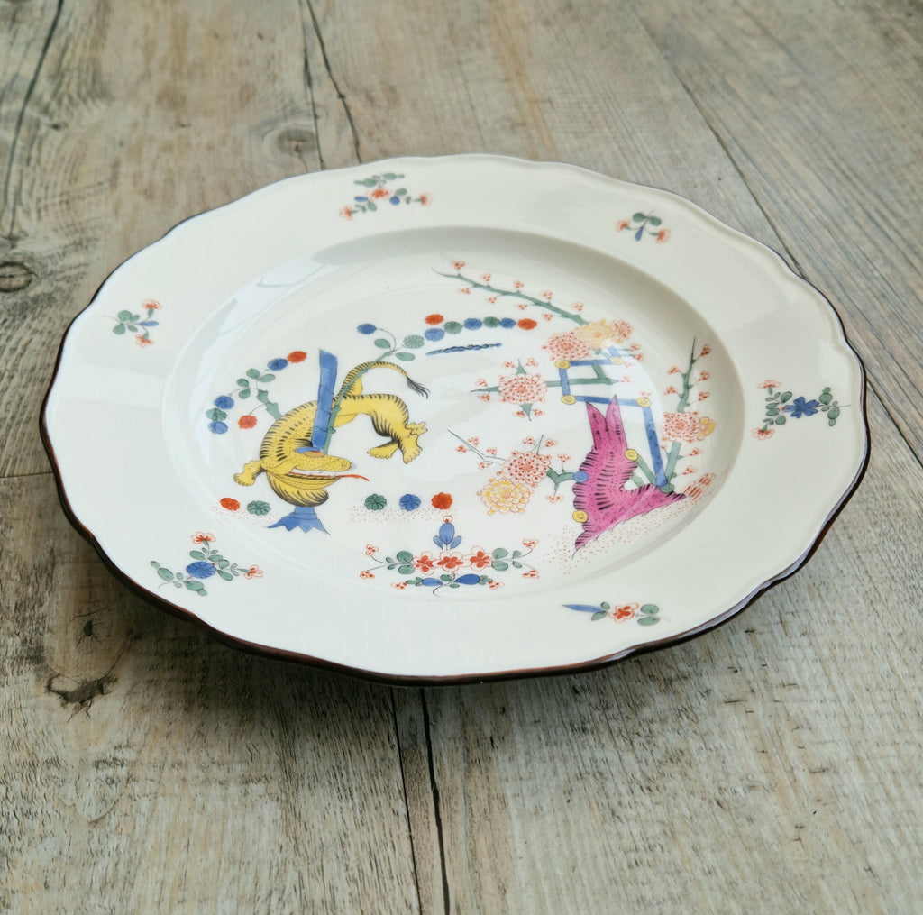 Antique MEISSEN KAKIEMON "Gelber Löwe" Yellow Tiger Pattern 1st Quality Plate 25cm