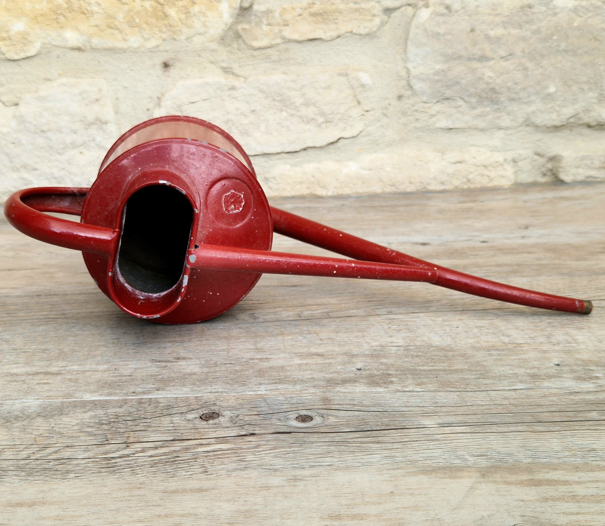 Vintage Haws Fazeley Flow Red Metal Indoor Watering Can Classic British Long Reach Plant Spout