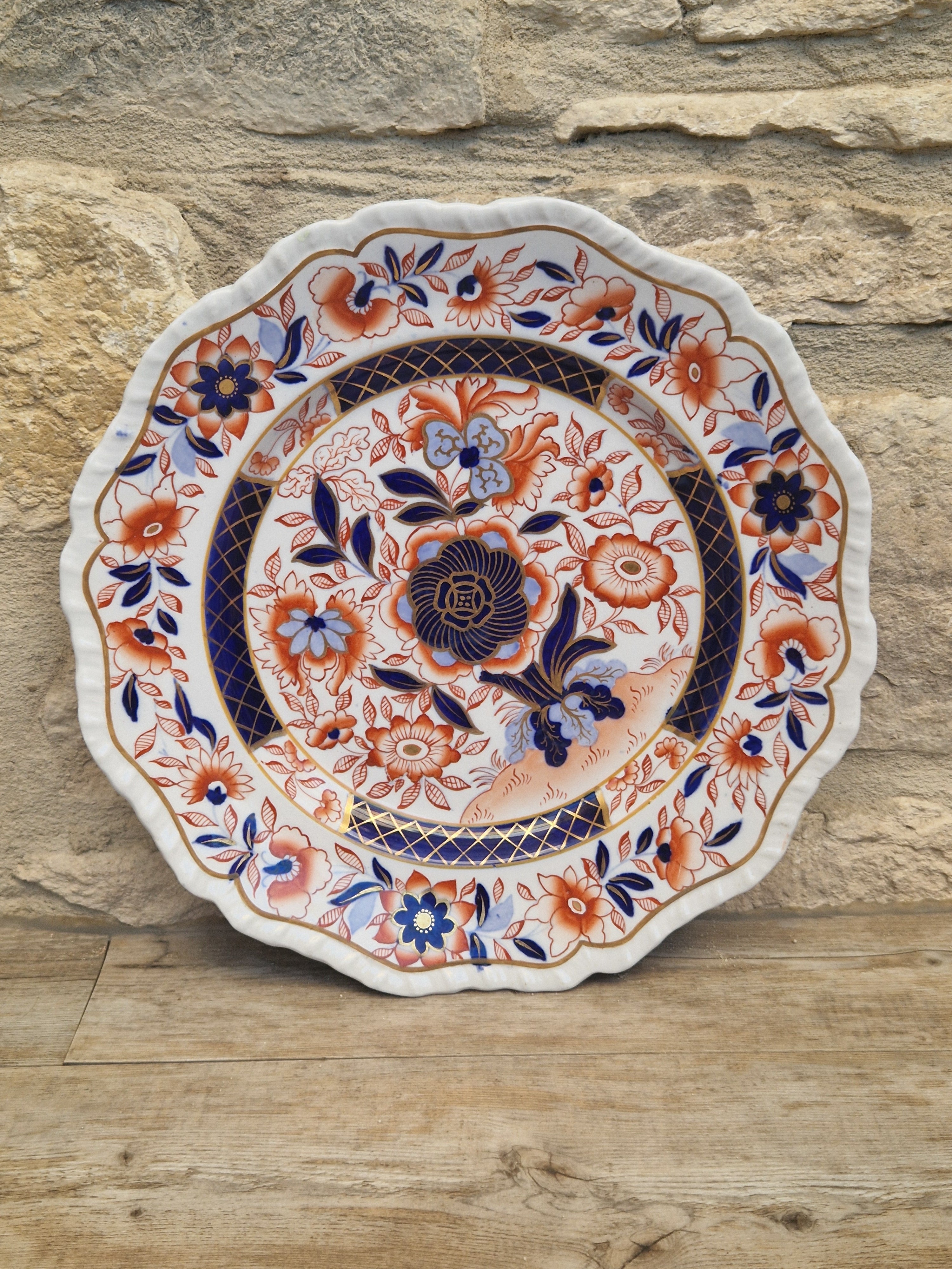 Antique 1820 Hicks Meigh Ironstone Imari Plate 26cm Stone China Pattern 13