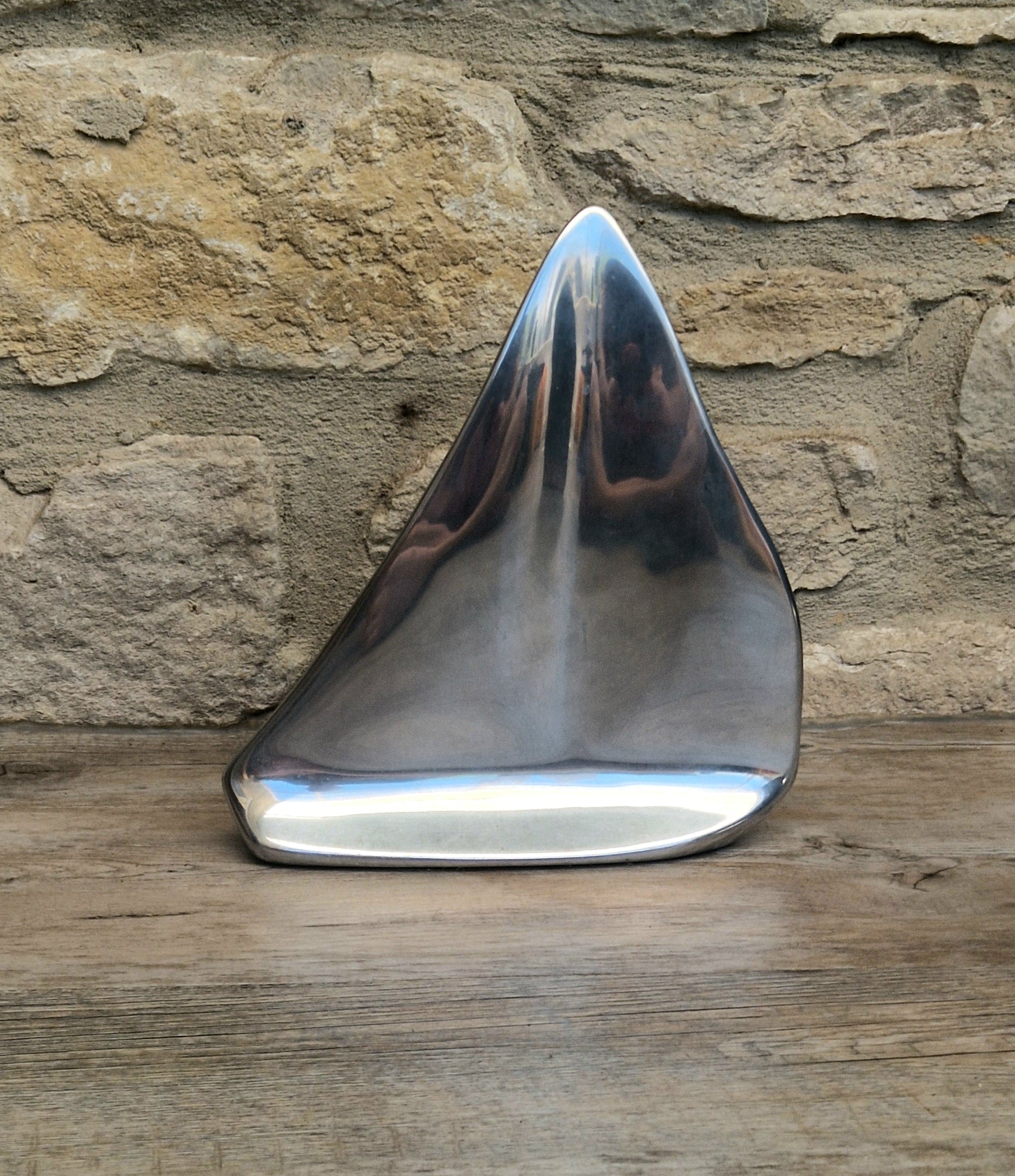 Vintage Hoselton Sailboat Stylised Aluminium Sculpture Signed Minimalist Nautical Decor