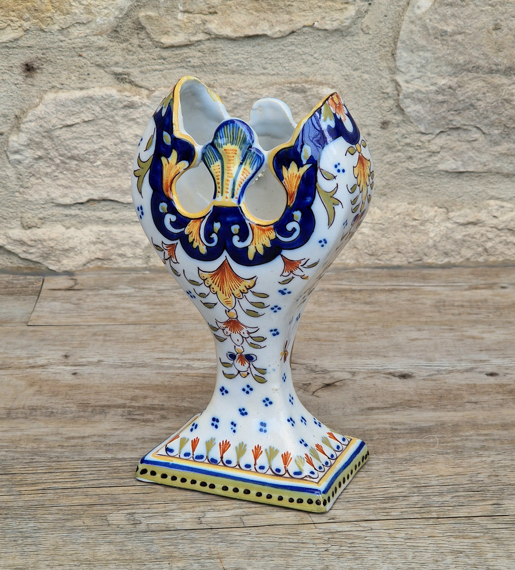 Geo Martel Faience Tulip Vase: Boulogne Sur Mer Art Nouveau Ceramic