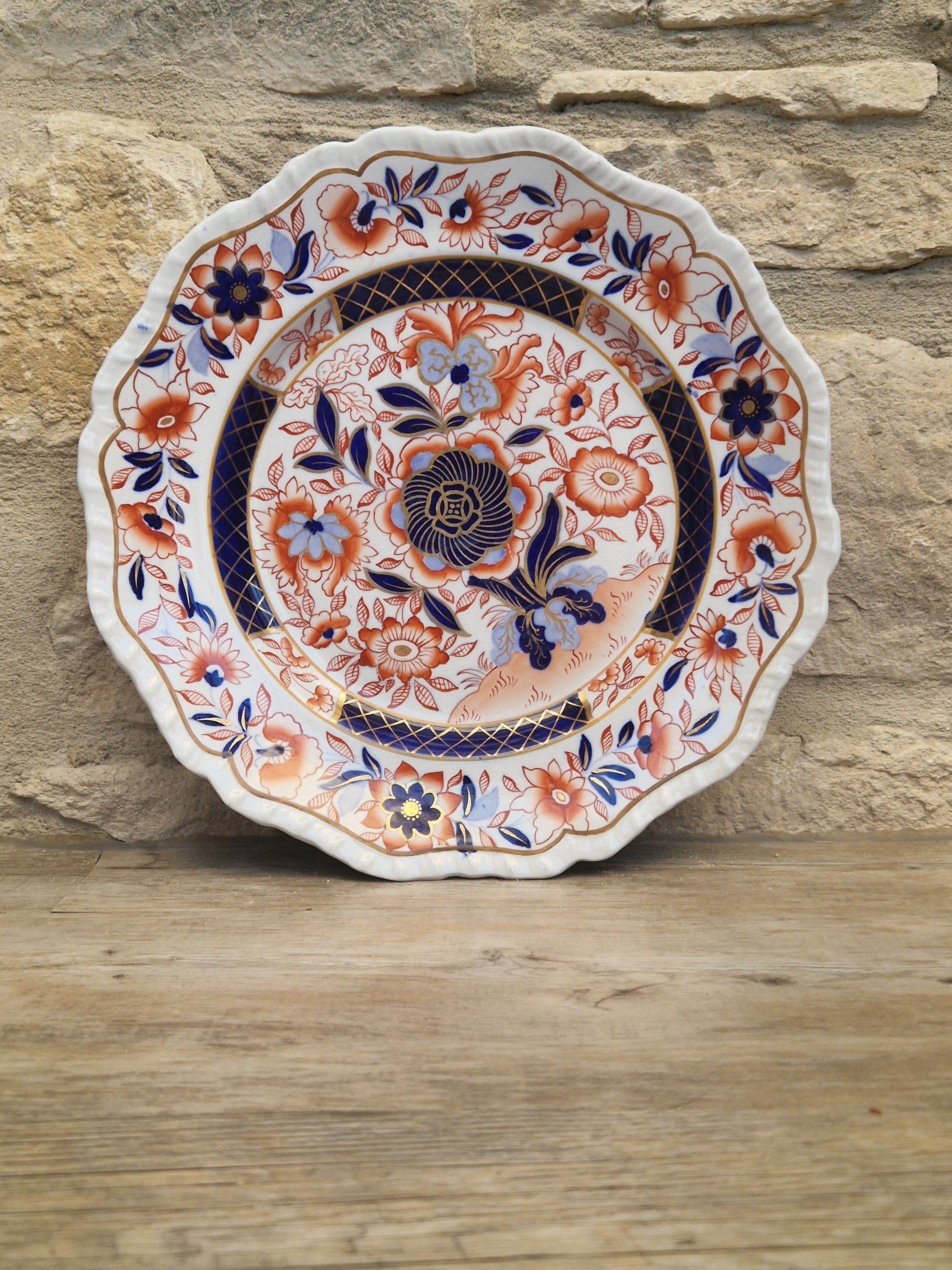 Antique 1820 Hicks Meigh Ironstone Imari Plate 26cm Stone China Pattern 13