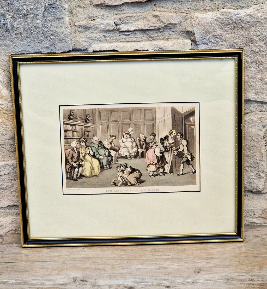 Thomas Rowlandson Lithograph Print 'Quae Genus, With A Quack Doctor' Framed Wall Art
