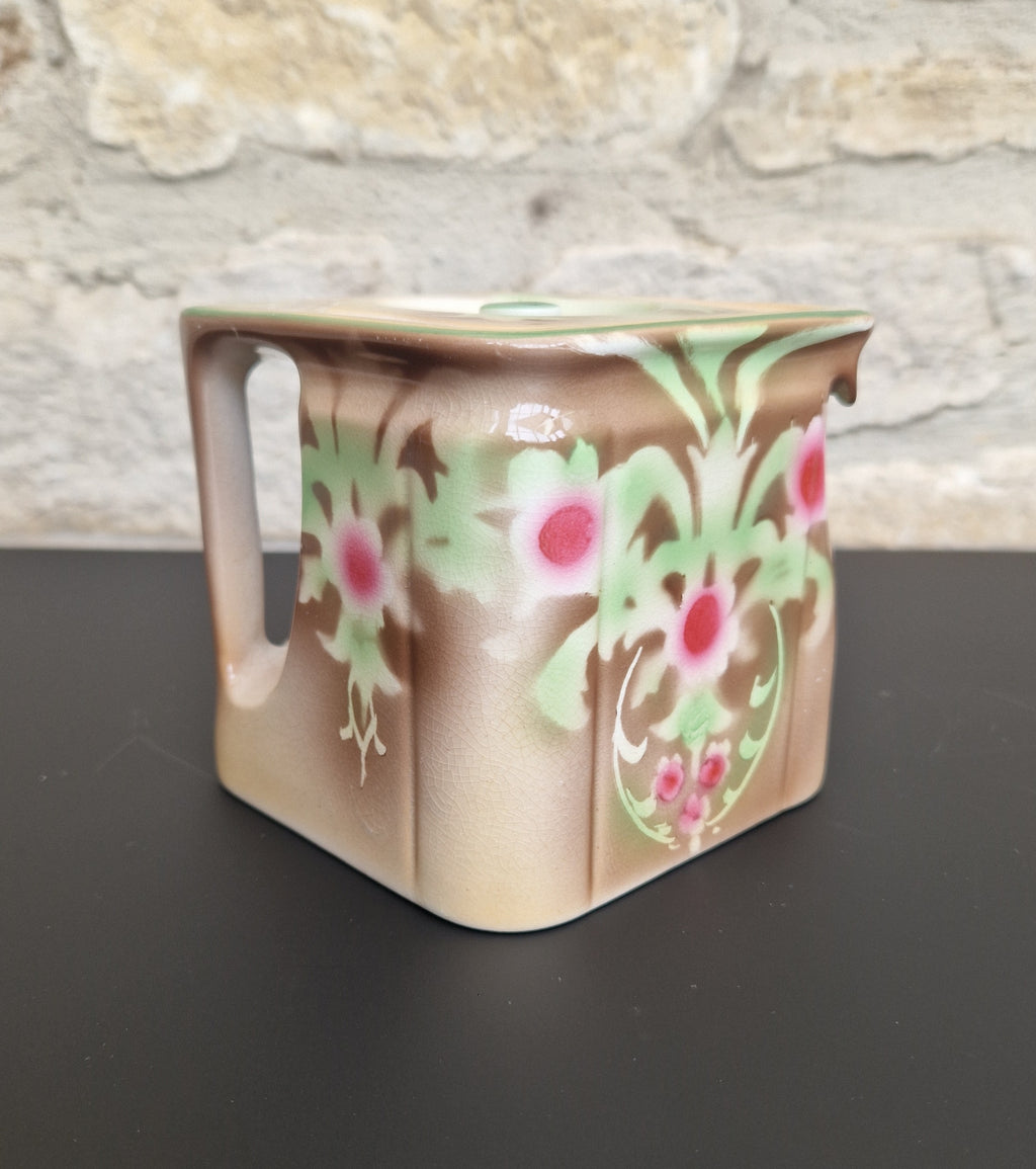 Vintage Art Nouveau Cube Teapot Gibson & Sons Ltd Burslem