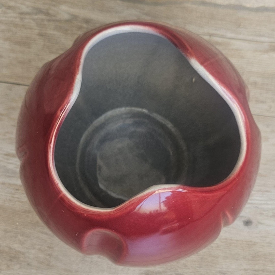 Vintage Art Deco Style Globe Vase Cerise Tulip Vase Made in England