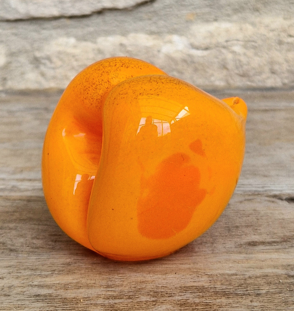 Oiva Toikka Iittala Nuutajärvi Glass Peach Paperweight Frutta Orange Fruit Figurine Finland 2000