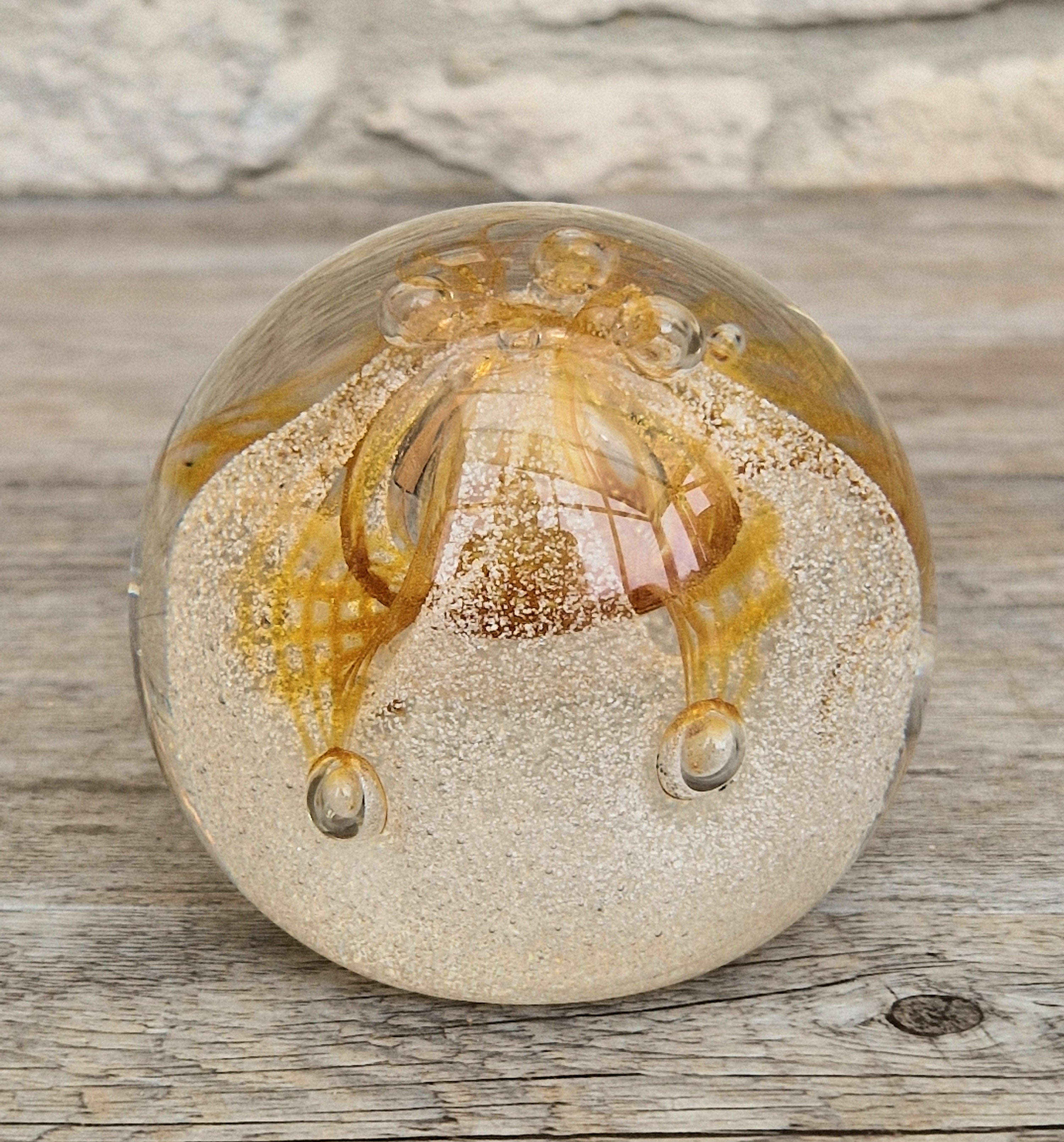 Vintage Caithness Congratulations Glass Paperweight Margot Thomson P65135 8cm
