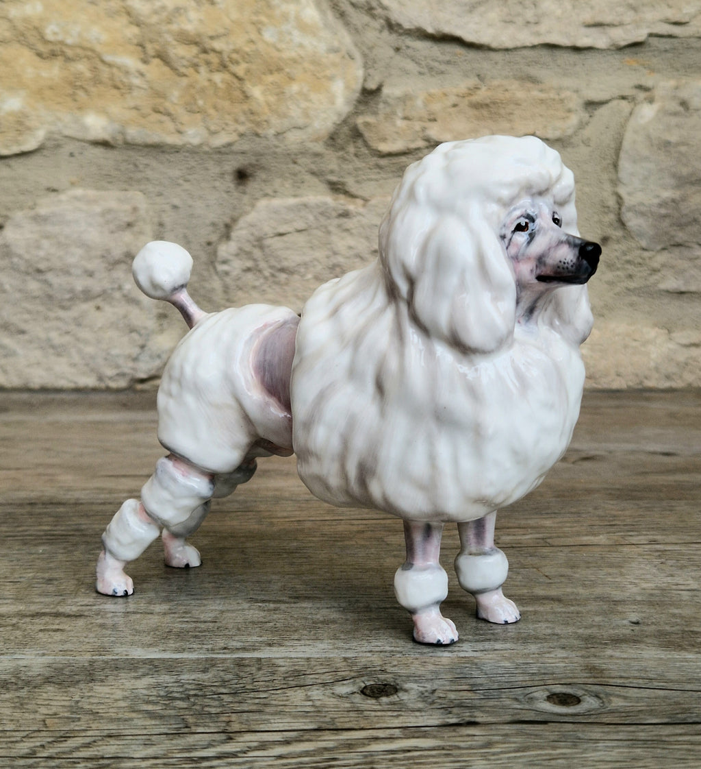 Royal Doulton Vintage White Poodle Dog Ceramic Figurine HN2631 by Peggy Davis 1952-85