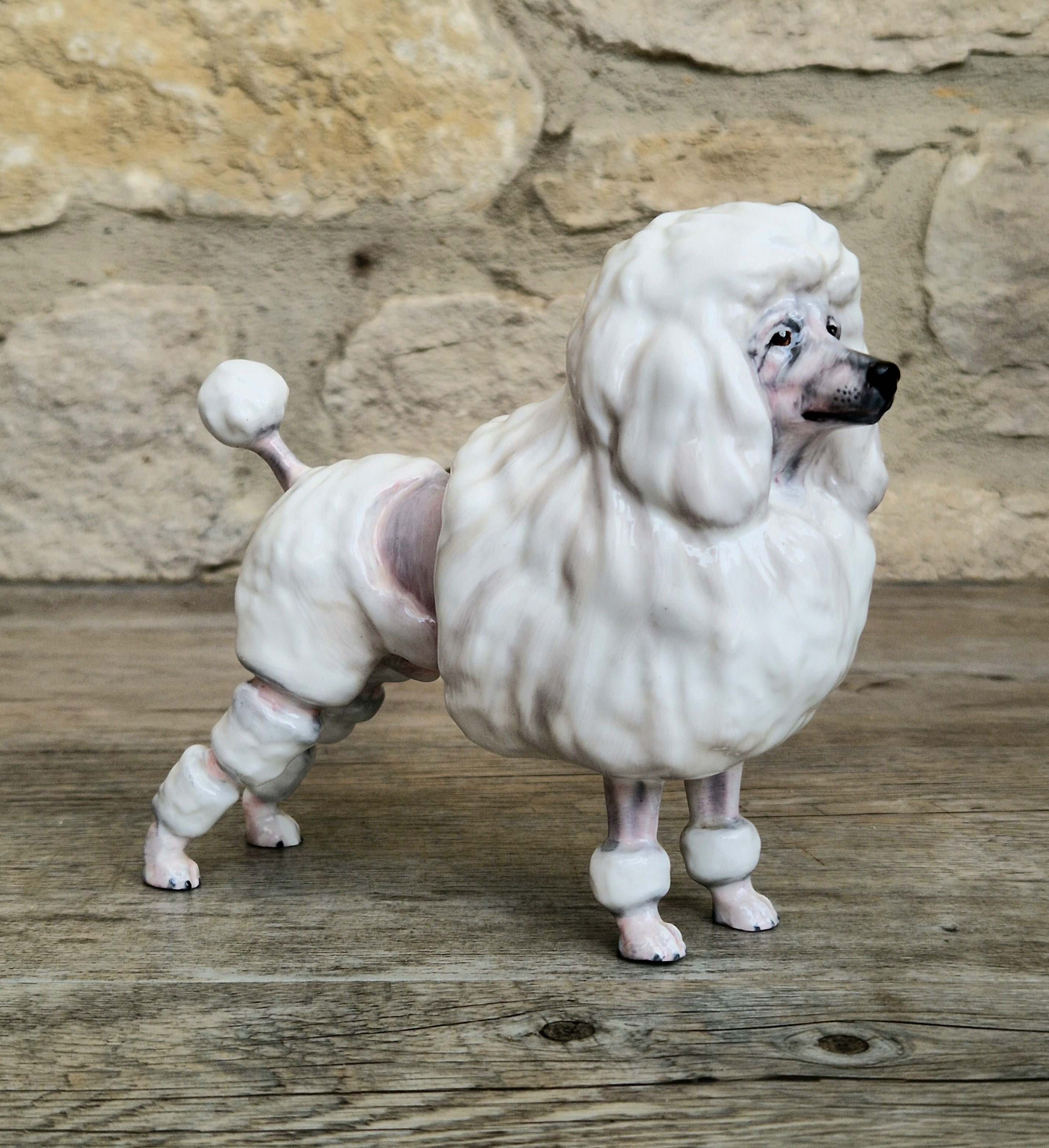 Royal Doulton Vintage White Poodle Dog Ceramic Figurine HN2631 by Peggy Davis 1952-85