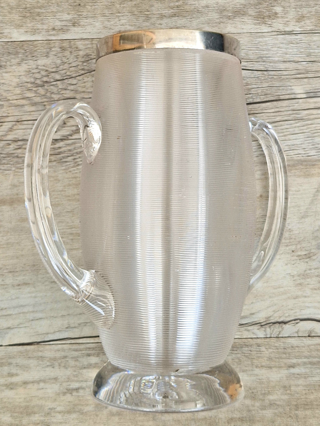 Antique Victorian Stevens & Williams Threaded Glass Twin Handled Vessel c.1900