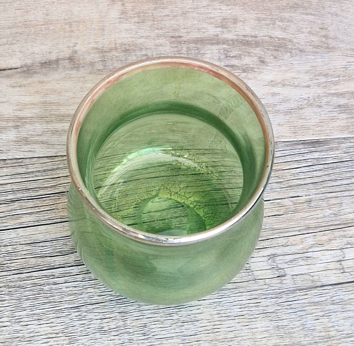 Antique Probable Salviati Dott. Murano Glass Small Beaker Green Gold Leaf, Venetian c.1875–1890, Handblown 13.5cm Rare