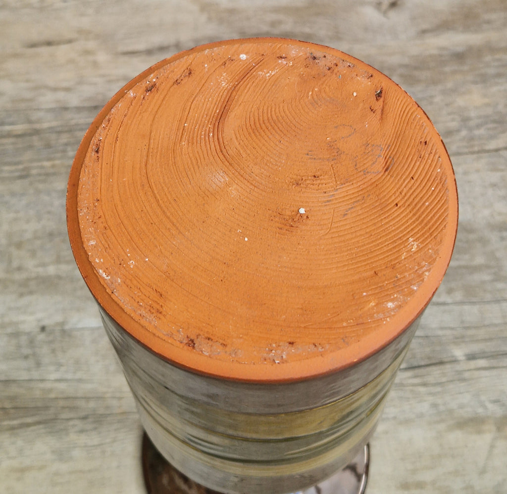 Vintage 1970s Studio Pottery Chalice Vase 32.5cm Terracotta Mid Century Modern Art Glaze