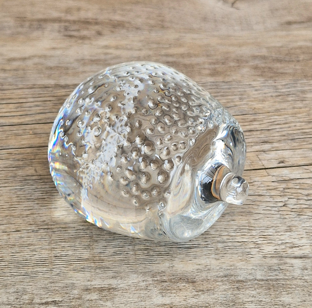Holmegaard Art Glass Hedgehog Figurine Ornament Rare Mid Century Vintage Denmark
