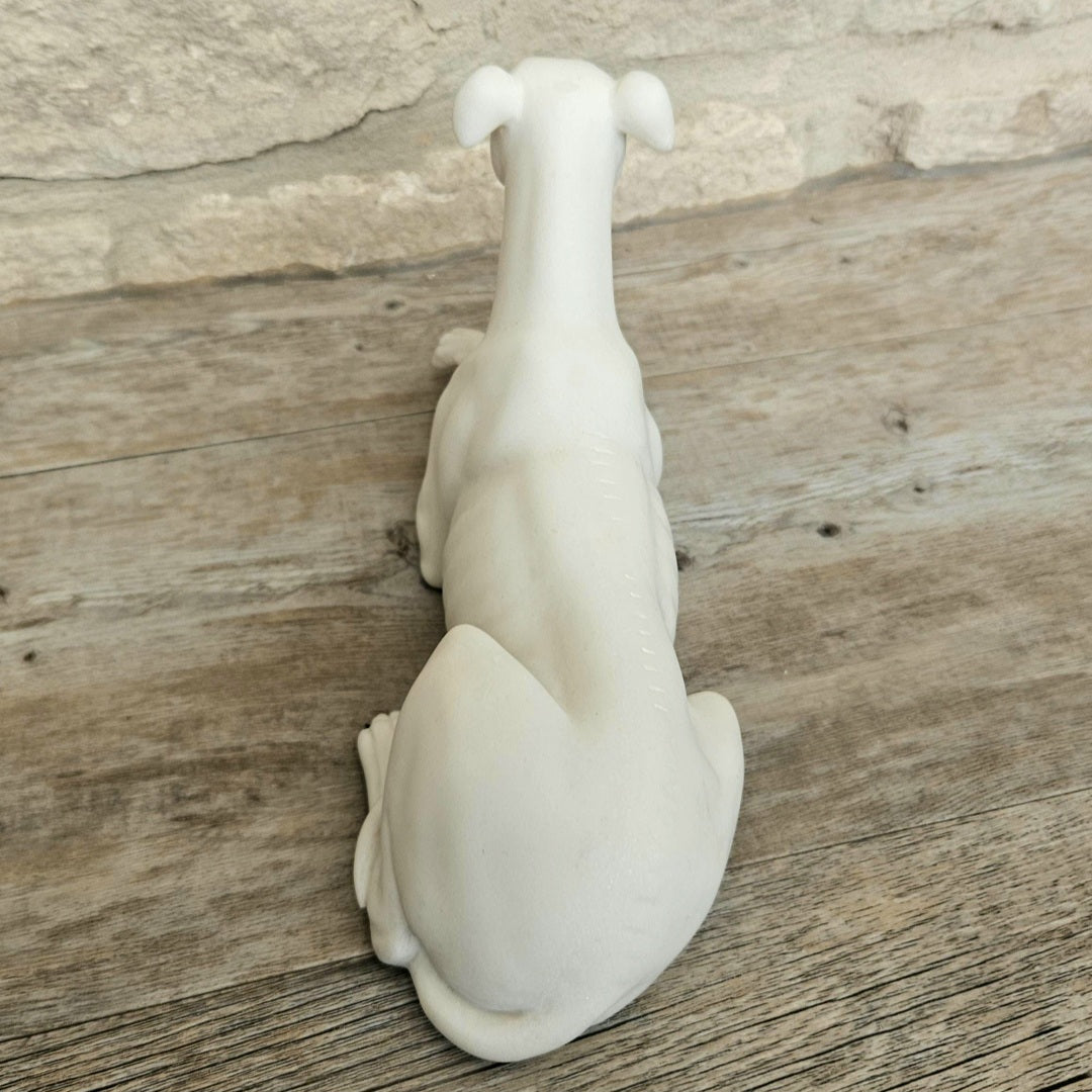 Vintage White Resin Greyhound Sculpture Figurine Ornament Elegant Dog Statue Collectible Decor