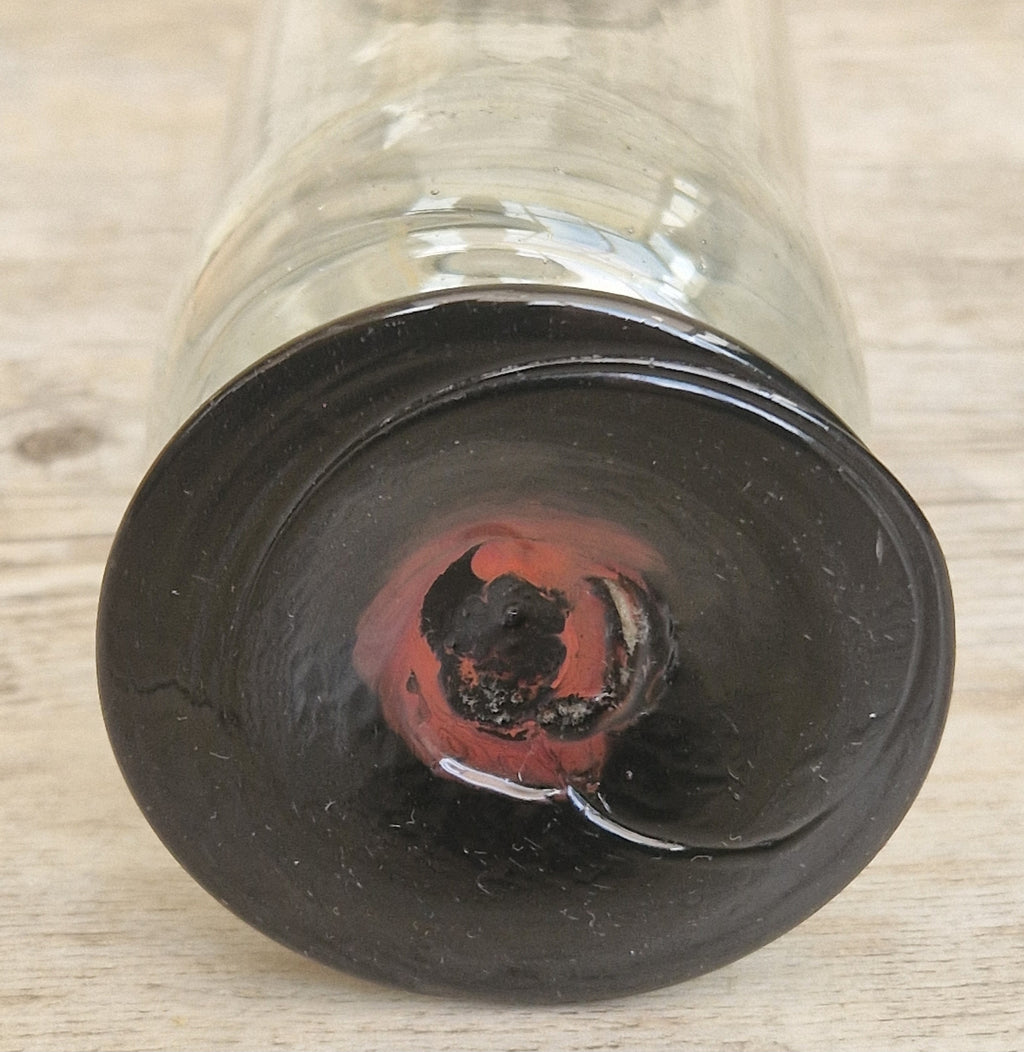 Rare Antique Regency Apothecary Jar c. 1800-1830 English Heavy Lead Crystal Specimen Glass with Fused Inky Blue-Black Rim & Foot
