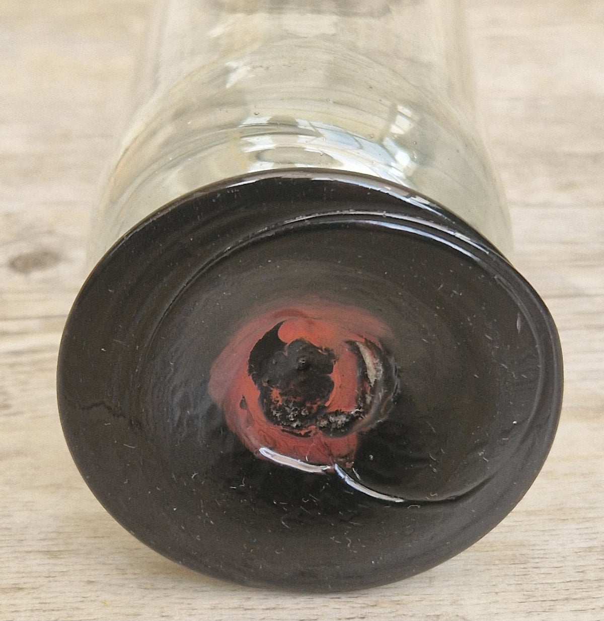 Rare Antique Regency Apothecary Jar c. 1800-1830 English Heavy Lead Crystal Specimen Glass with Fused Inky Blue-Black Rim & Foot