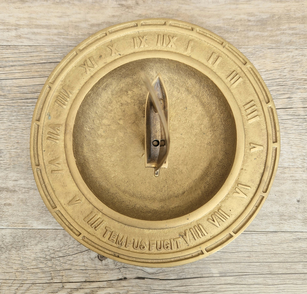 Bronze & Brass Sailing Boat Birdbath Sundial Vintage Garden Ornament