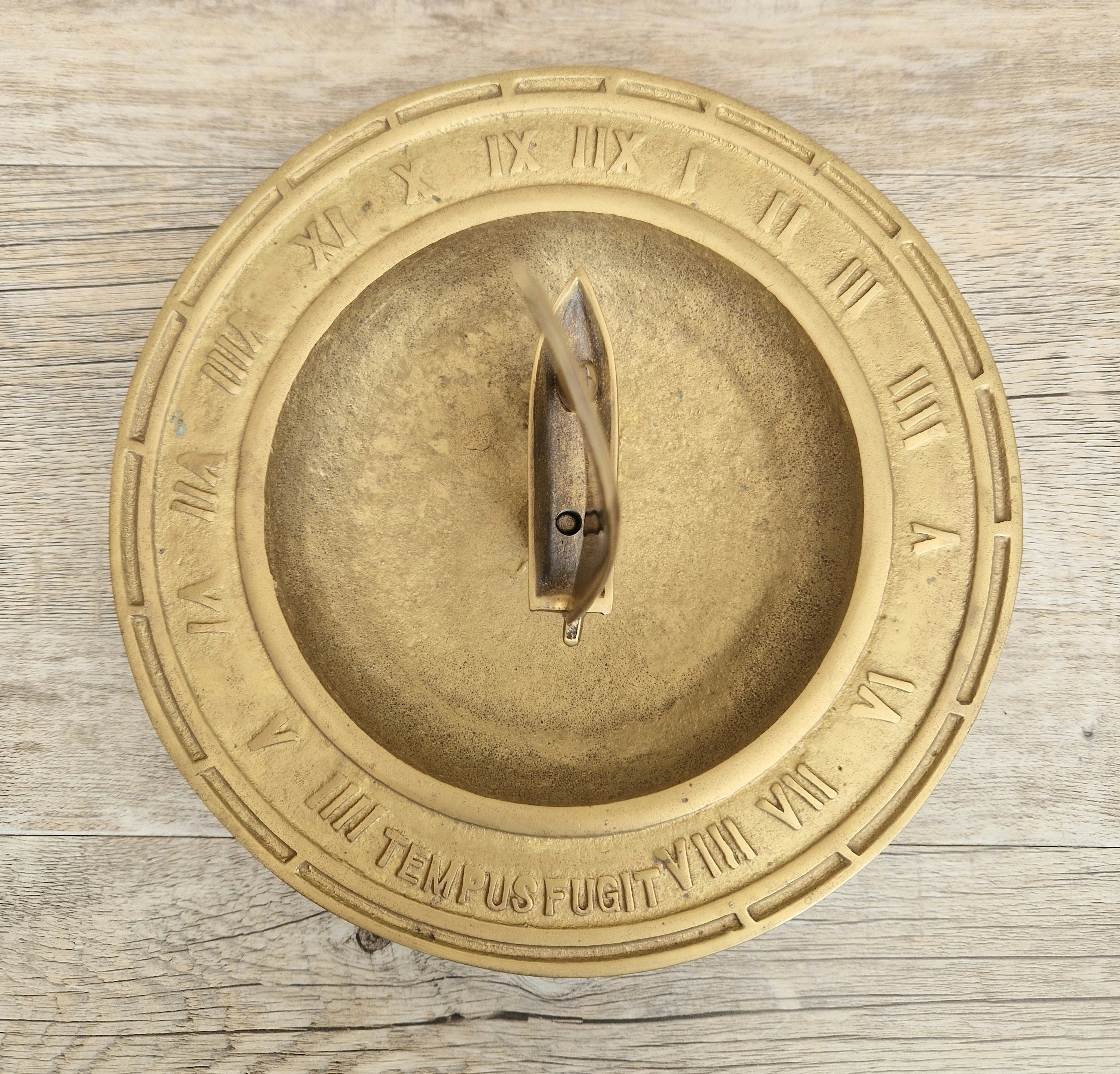 Bronze & Brass Sailing Boat Birdbath Sundial Vintage Garden Ornament