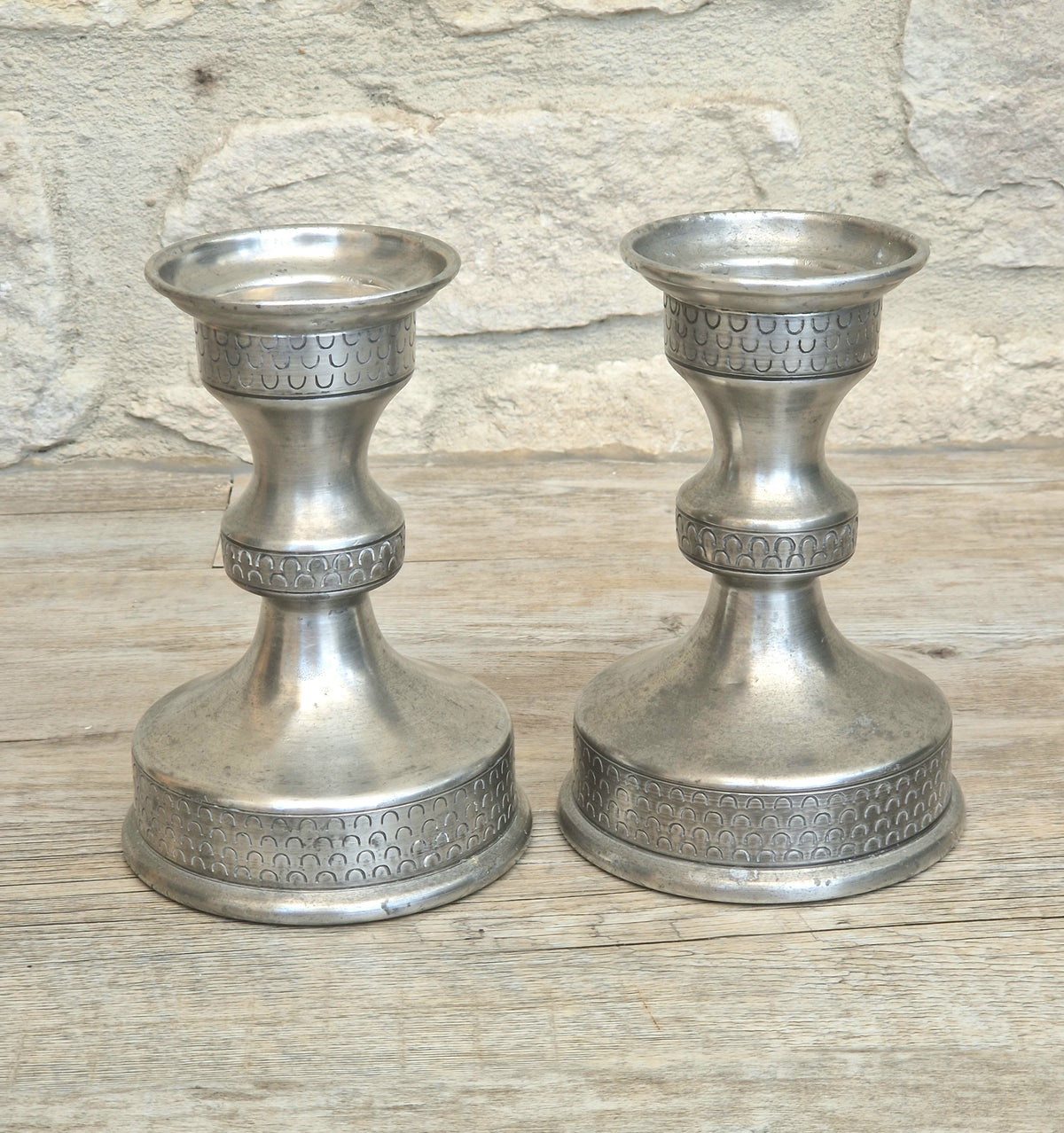 Vintage Norwegian Pewter Candlesticks Pair Olav Cook Mid Century Scandinavian Viking Decor