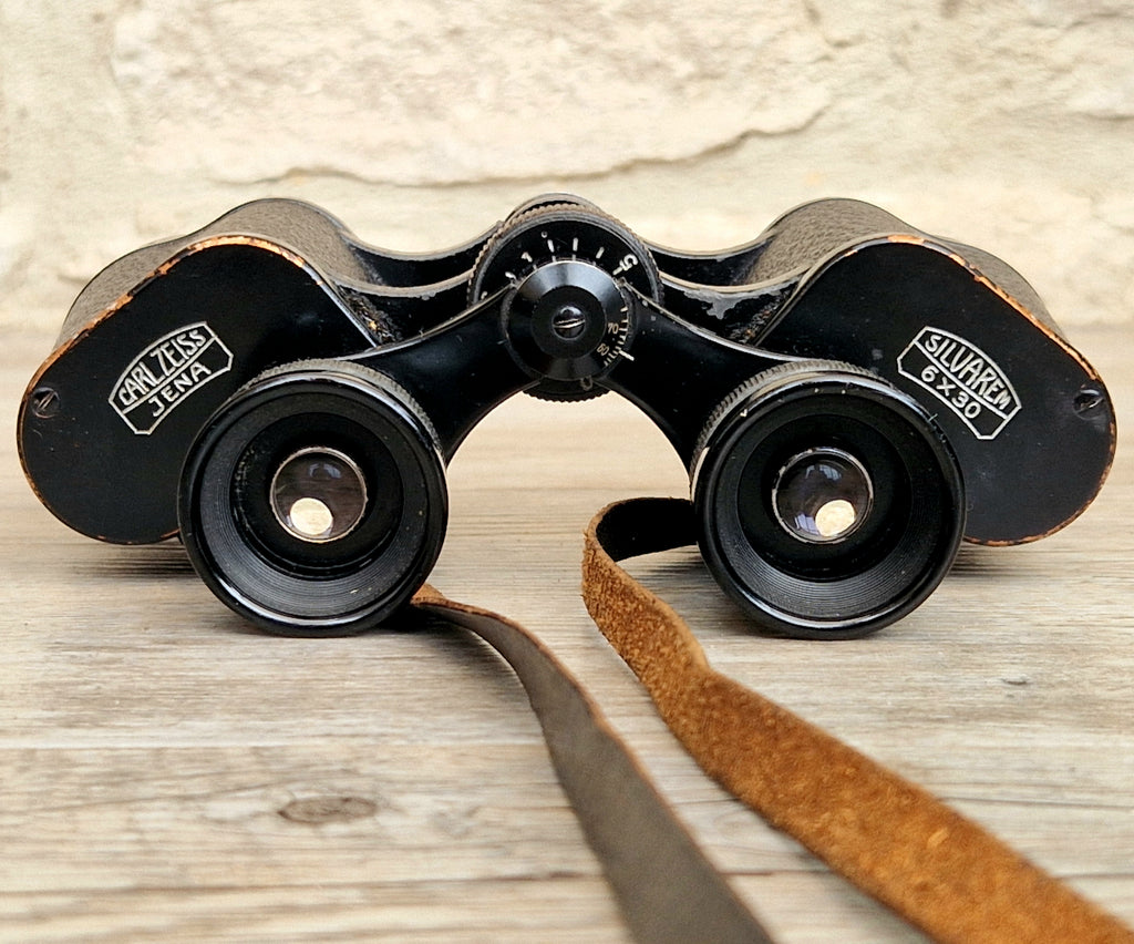 Vintage 1936 Carl Zeiss Jena Silvarem 6x30 Binoculars Coated Optics Fully Functional