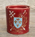 Rare Antique French Lunéville Ceramic Nesting Beakers, Keller & Guérin, Lorraine Heraldry, Nil Desperandum, c.1890 Set