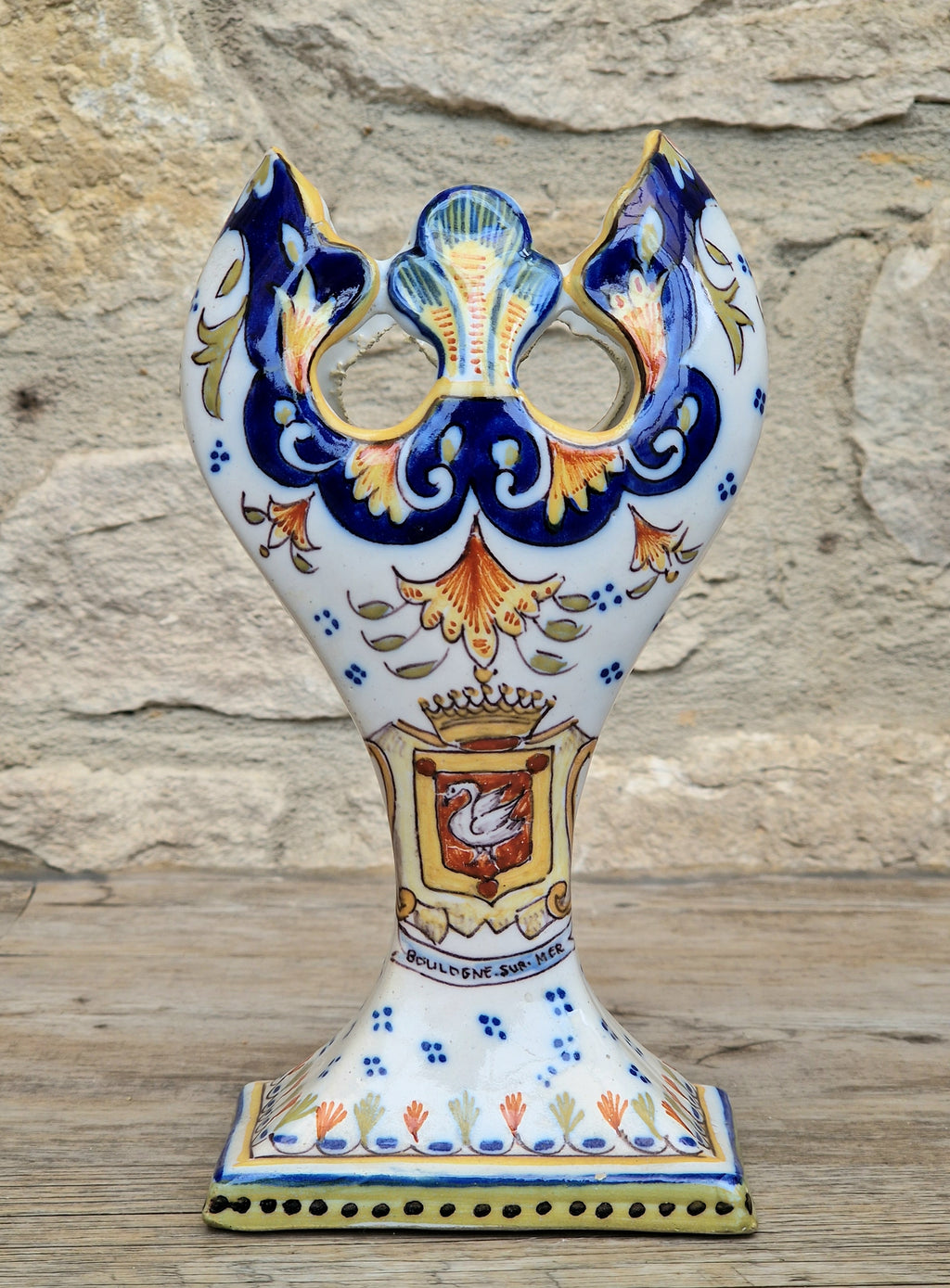 Geo Martel Faience Tulip Vase: Boulogne Sur Mer Art Nouveau Ceramic
