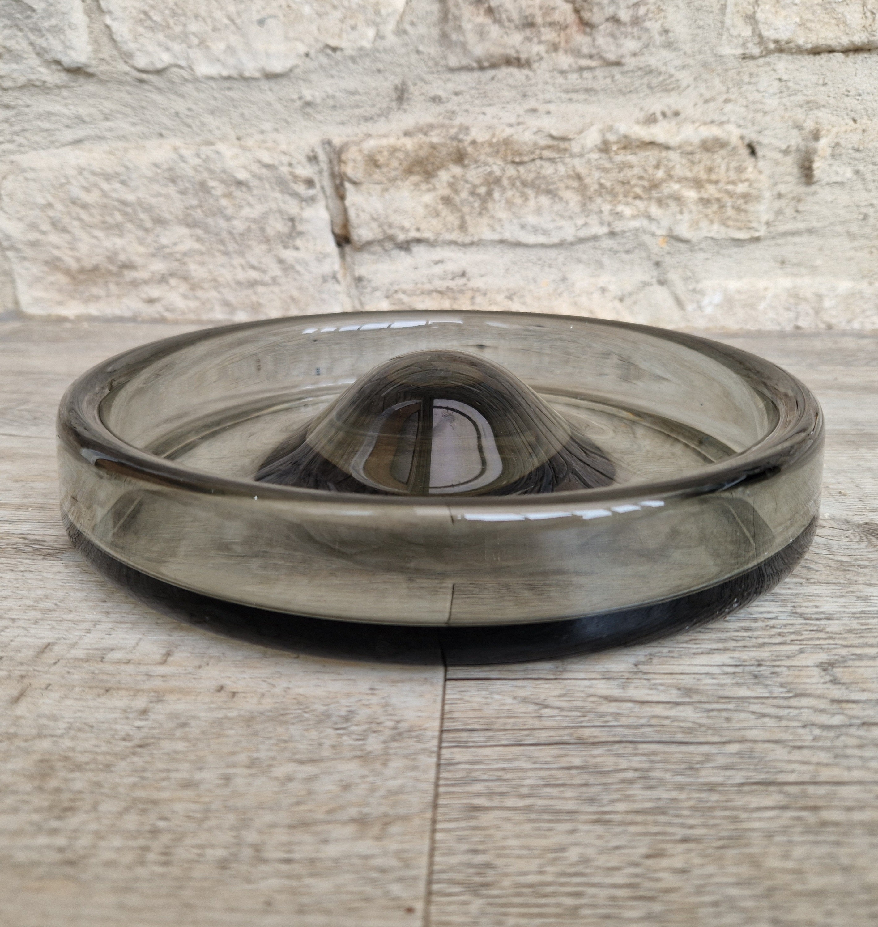 Holmegaard Denmark Art Glass Bowl: Per Lütken 'Fried Egg' Centerpiece