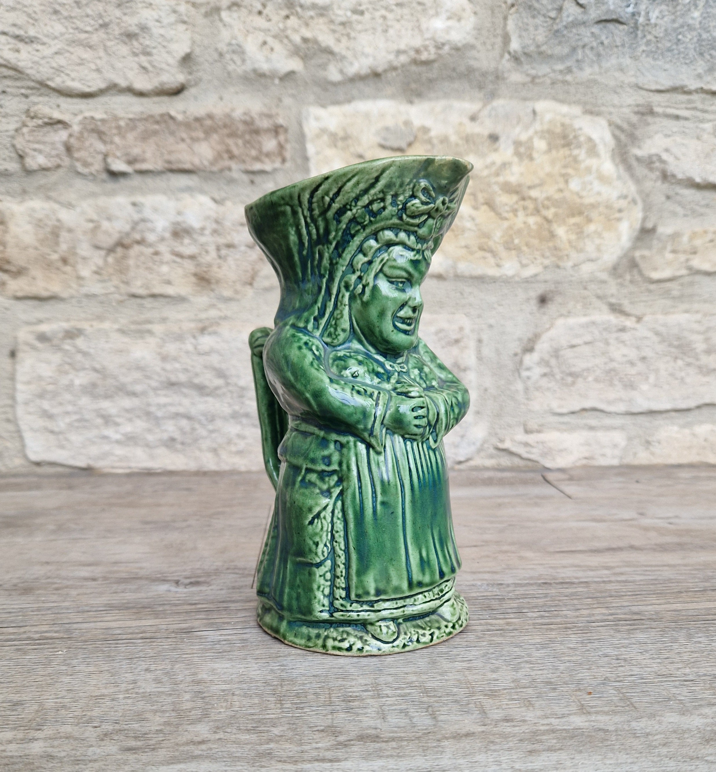 Antique Majolica Toby Jug: 19th Century English Lady Toper