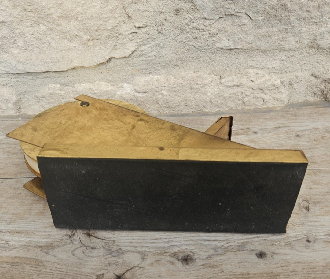 Vintage Postmodern Sculptural Brass Tape Dispenser TARNISHED Desktop Office Supply Art Collectible