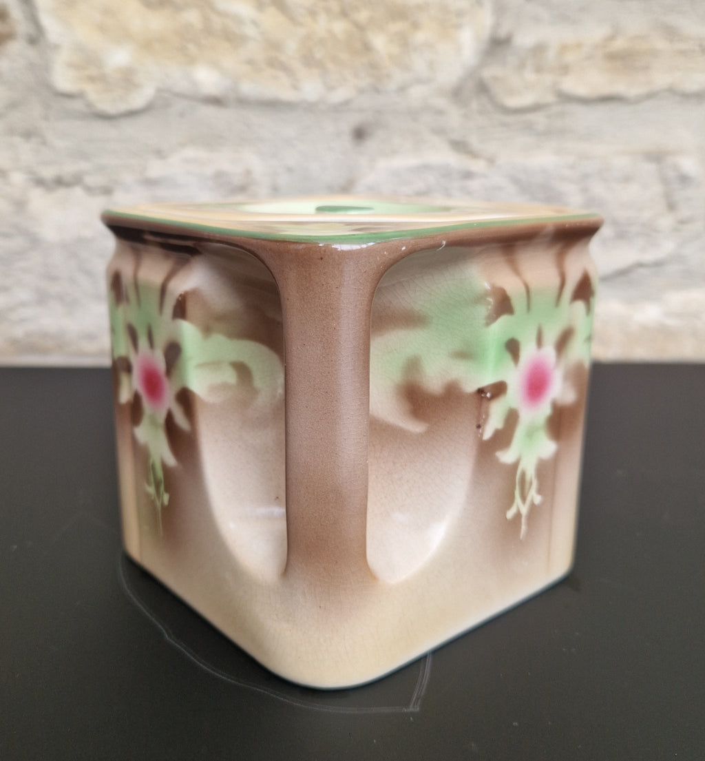 Vintage Art Nouveau Cube Teapot Gibson & Sons Ltd Burslem