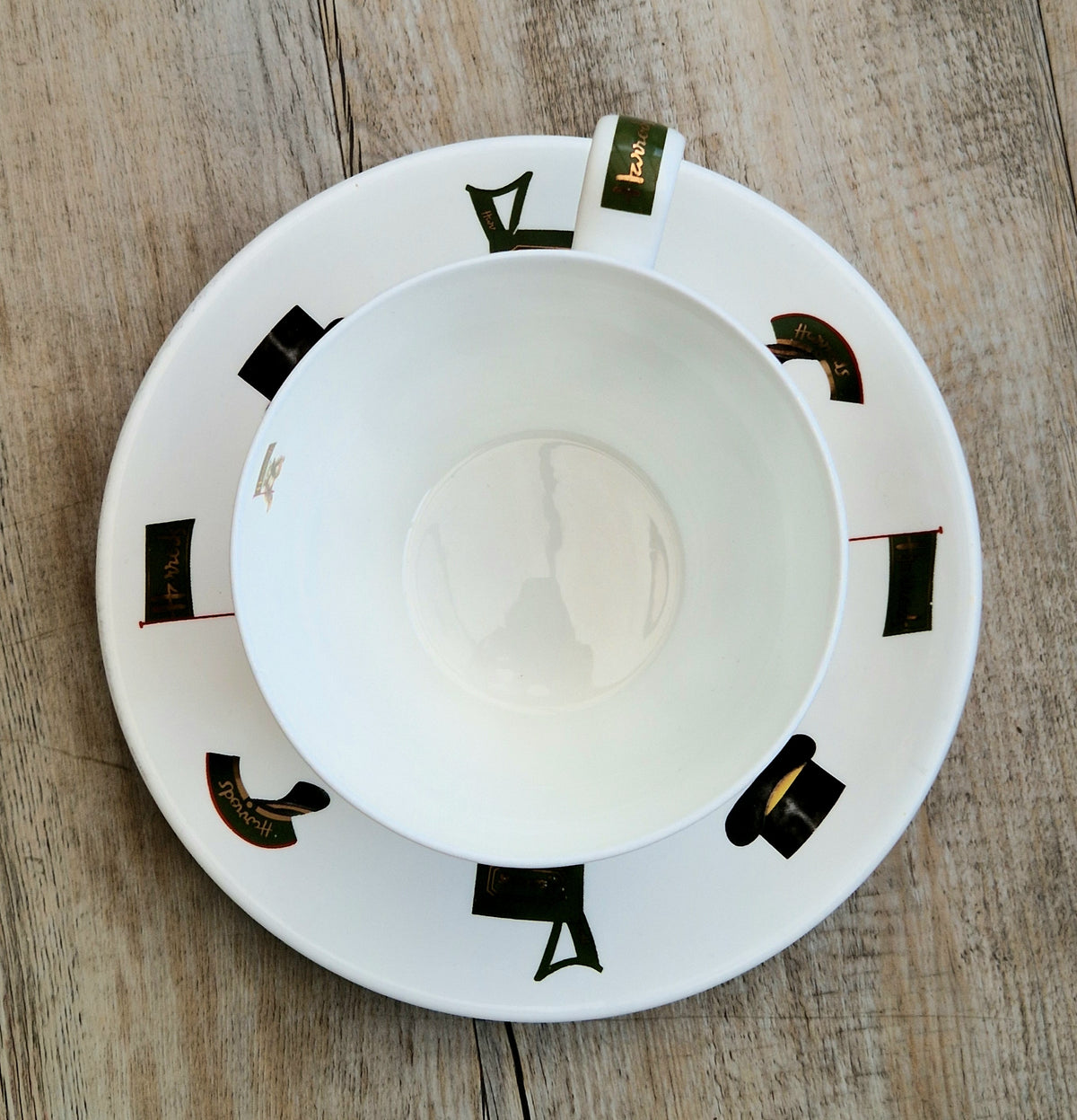 Vintage Harrods Knightsbridge London Bear Bone China Extra Large Breakfast Cup & Saucer 1 Pint
