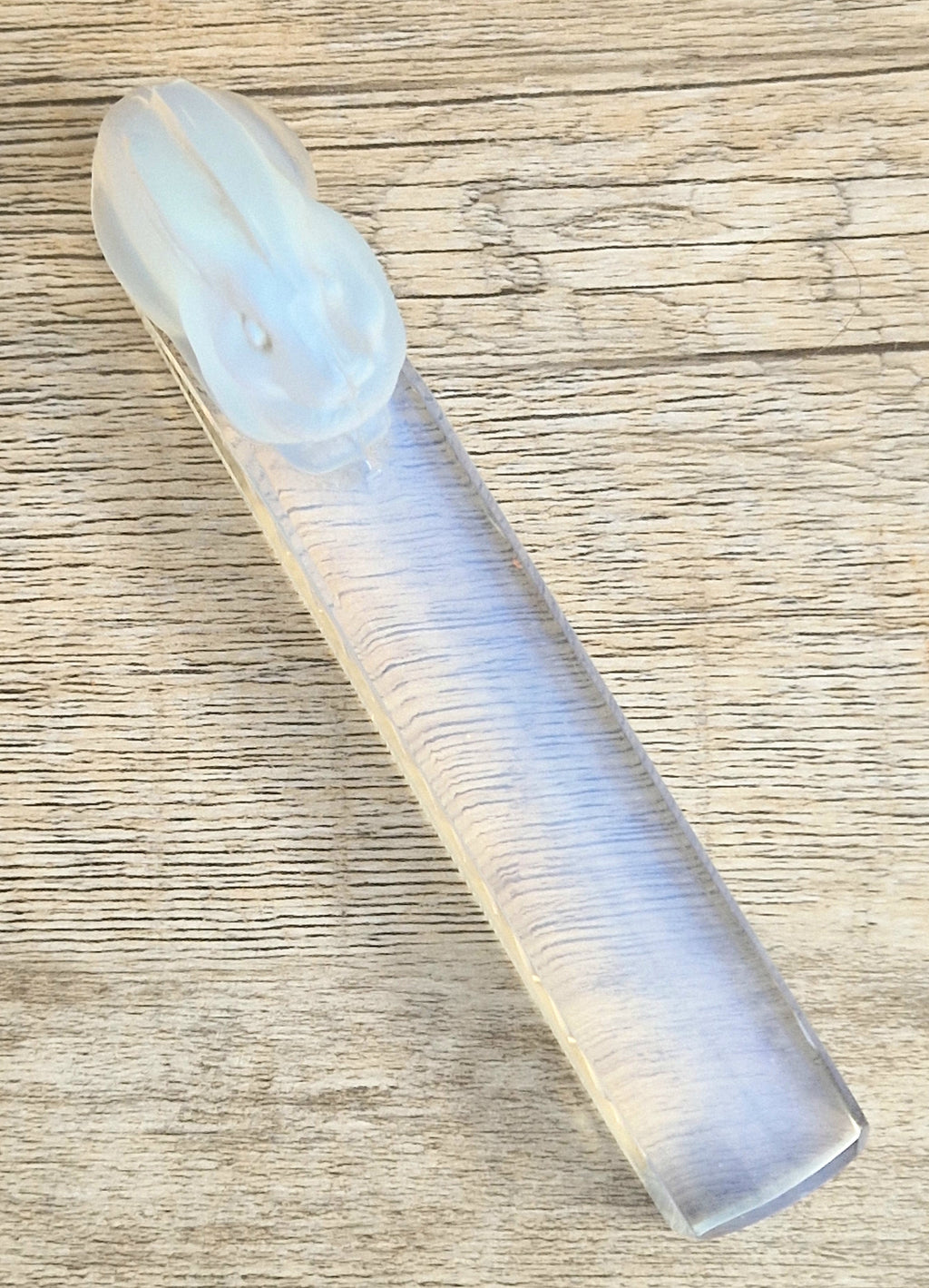 Vintage Etling France Opalescent Glass Rabbit Knife Rest Art Deco Opaline Figurine 11cm