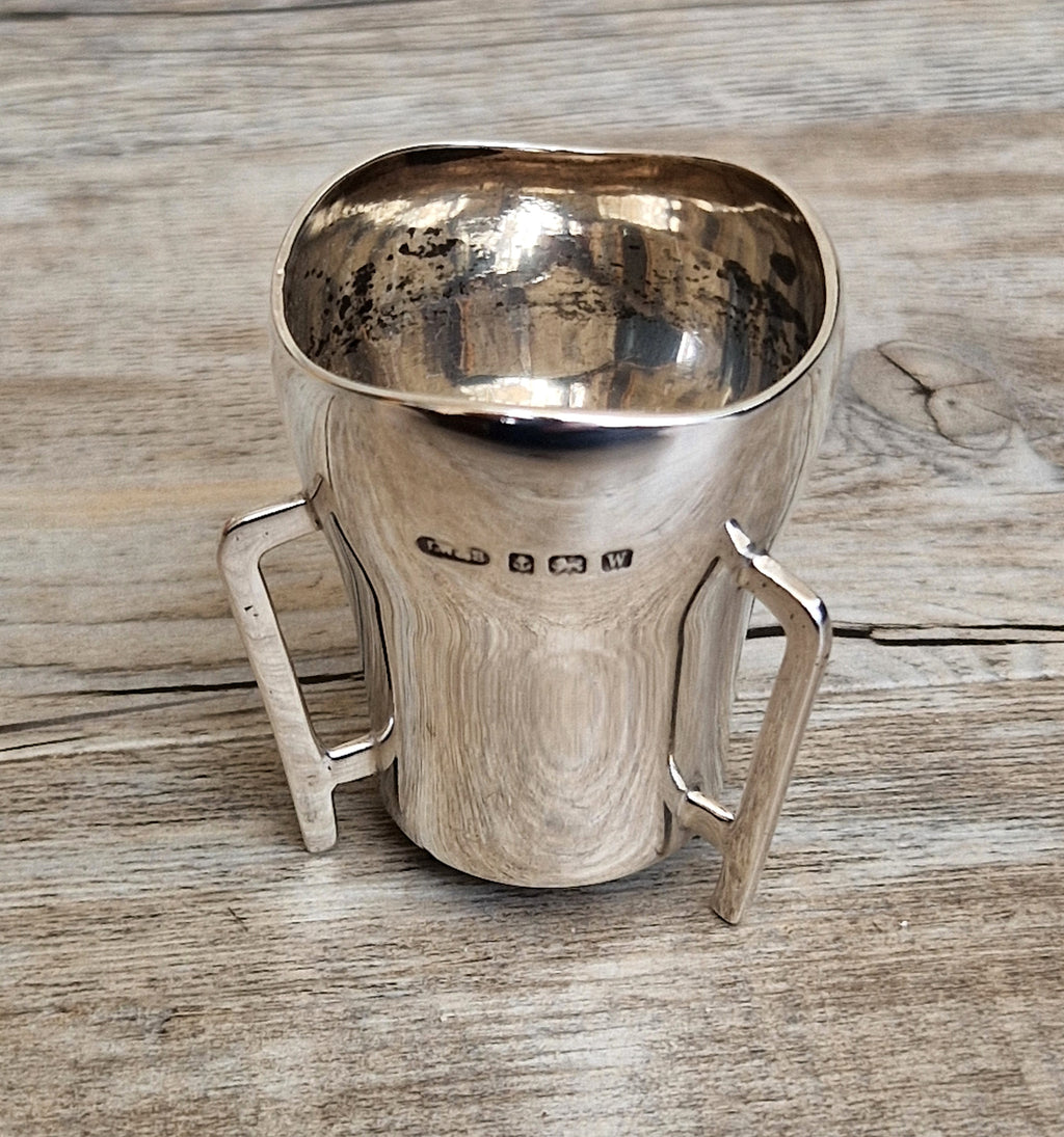 Celtic Revival Sterling Silver Mether Cup Tot Measure Birmingham 1921 James Woods & Sons Rare