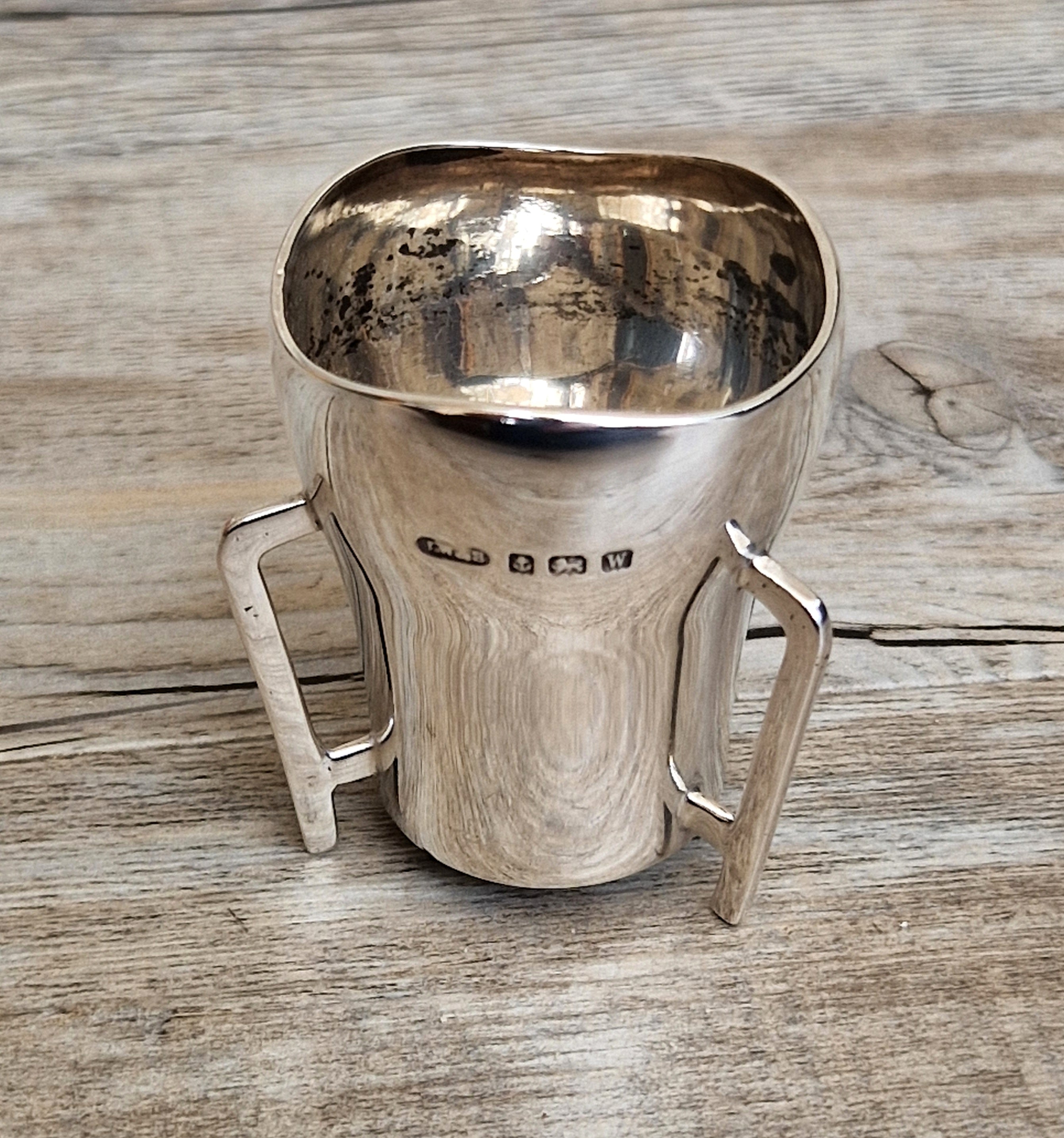 Celtic Revival Sterling Silver Mether Cup Tot Measure Birmingham 1921 James Woods & Sons Rare