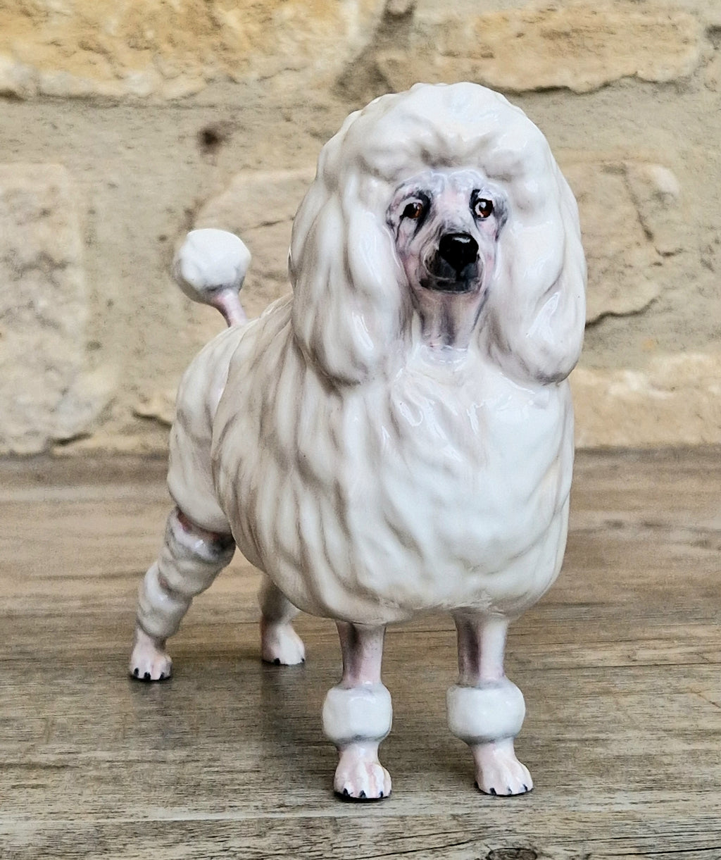 Royal Doulton Vintage White Poodle Dog Ceramic Figurine HN2631 by Peggy Davis 1952-85