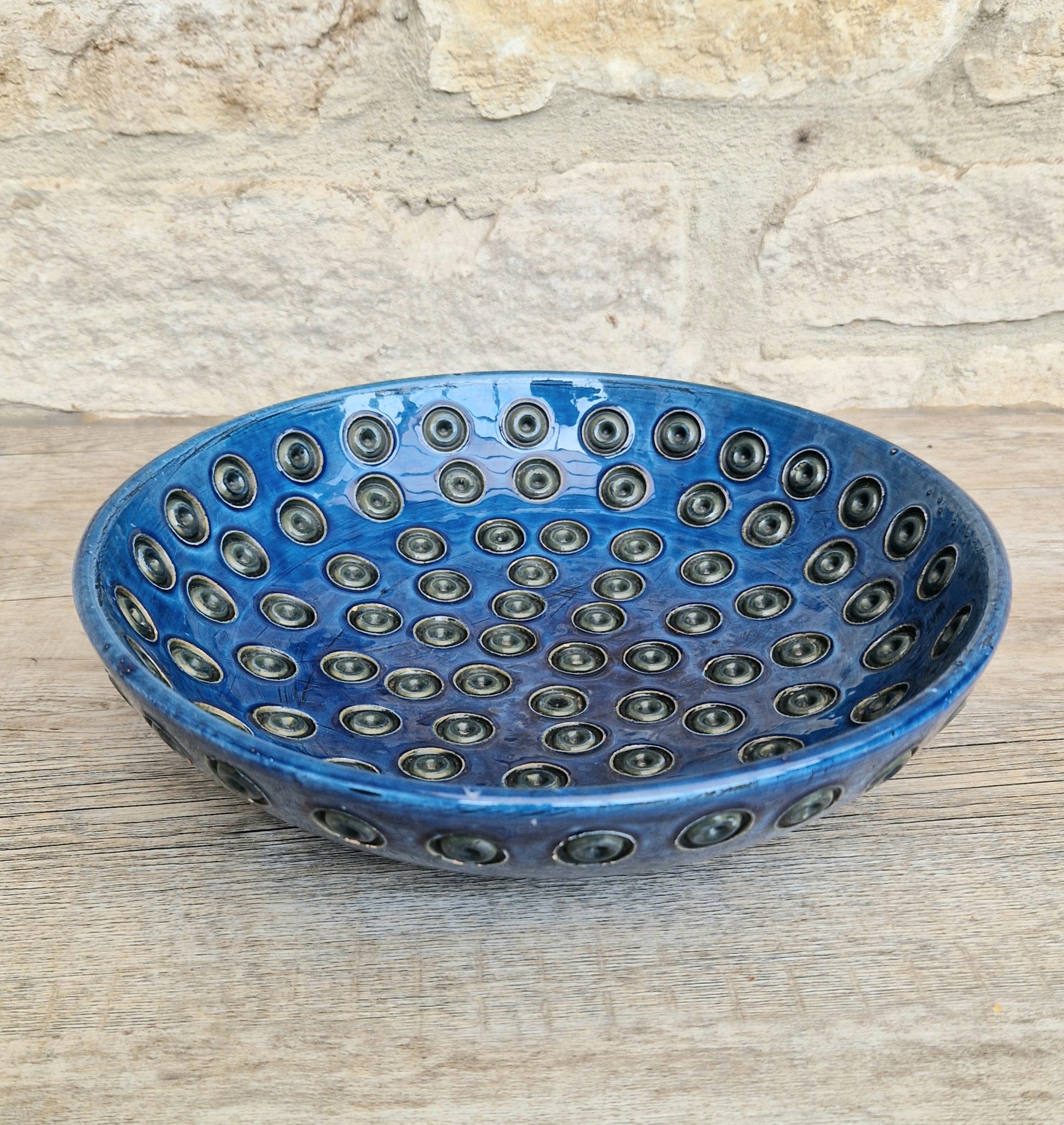 Bitossi for Rosenthal Netter: Mid-Century Blue Ceramic Bowl by Aldo Londi