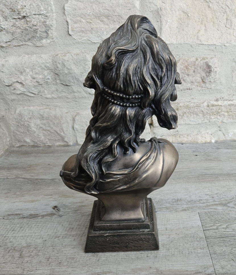 Vintage 2001 Large Resin Female Bust by Crosa Cold Cast Bronze Effect Very Heavy 32cm Tall